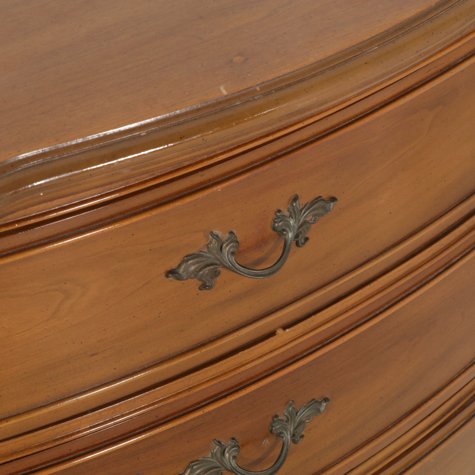 Dixie Furniture French Provincial Style Cherry Dresser and Mirror