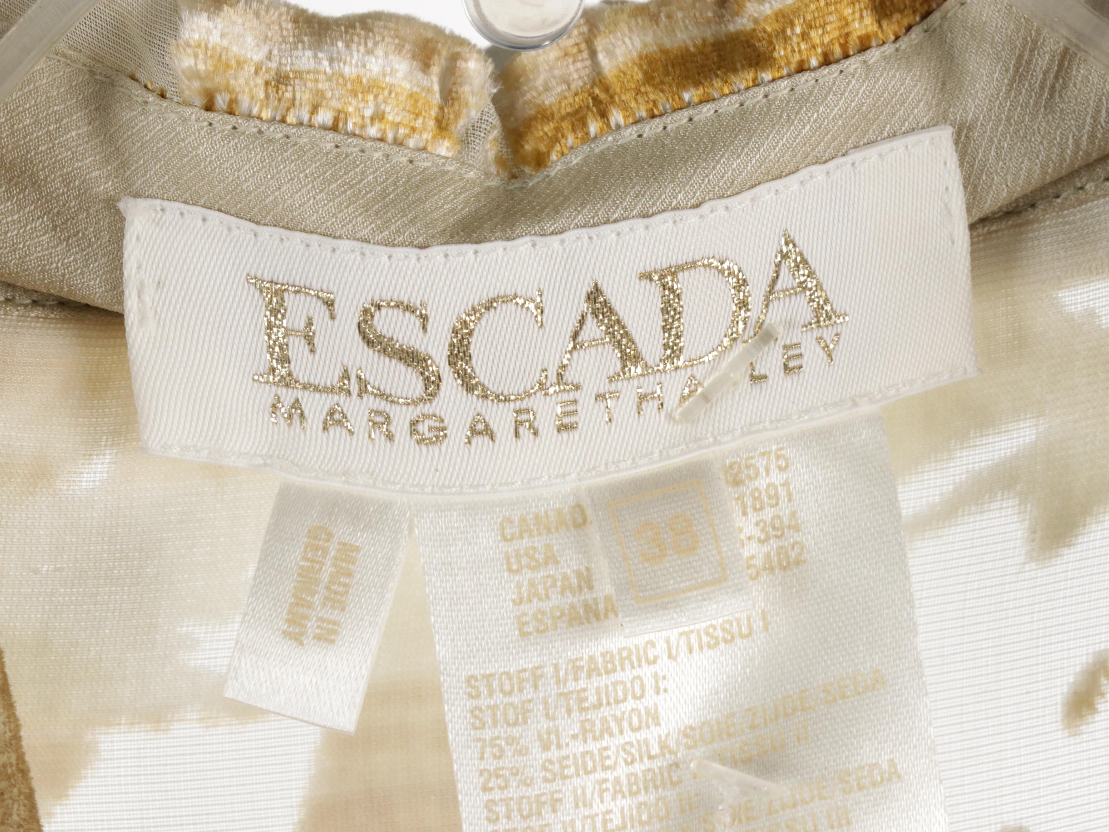 Escada and Donna Karan Patterned Silk Blouses and Black Trousers, With Tags