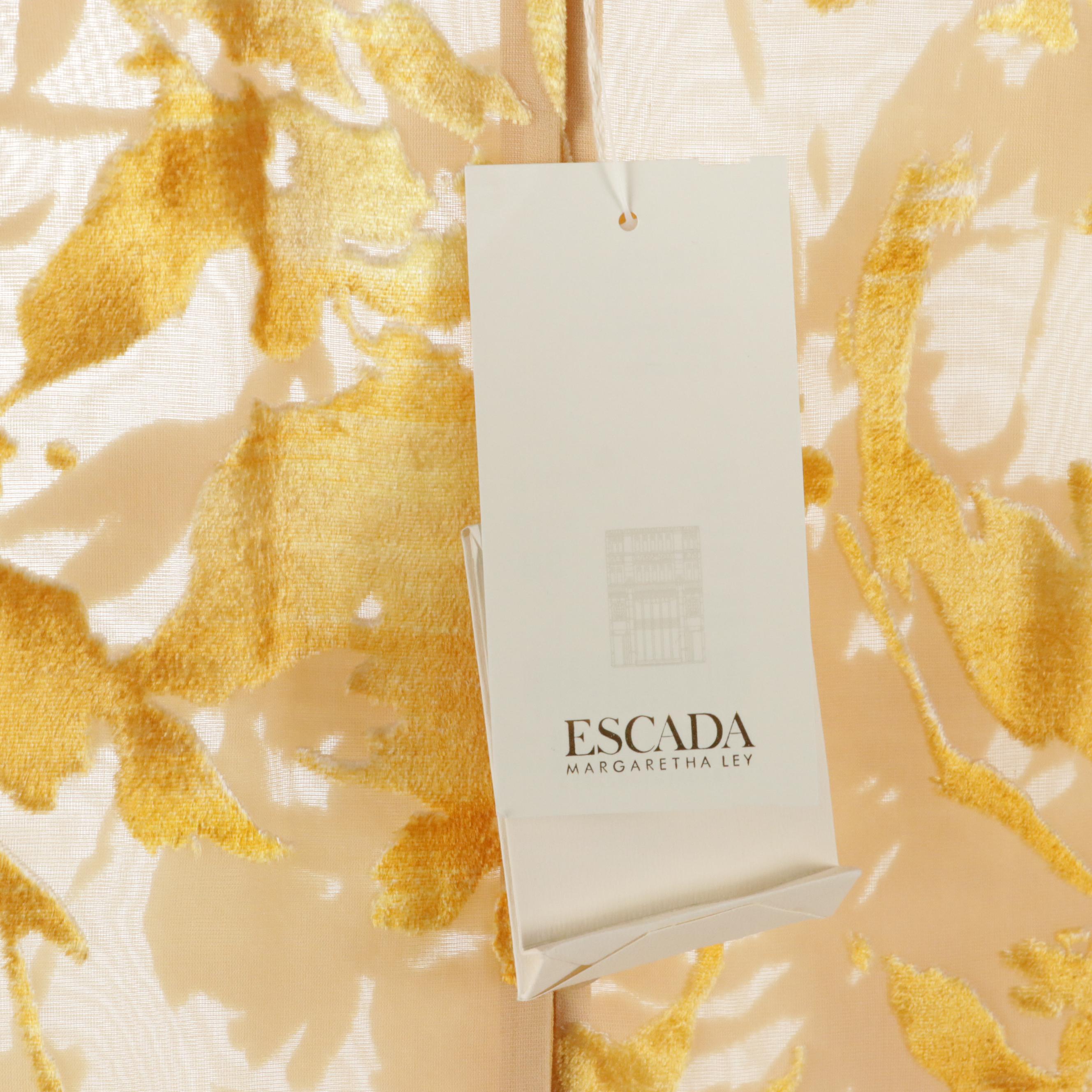 Escada and Donna Karan Patterned Silk Blouses and Black Trousers, With Tags