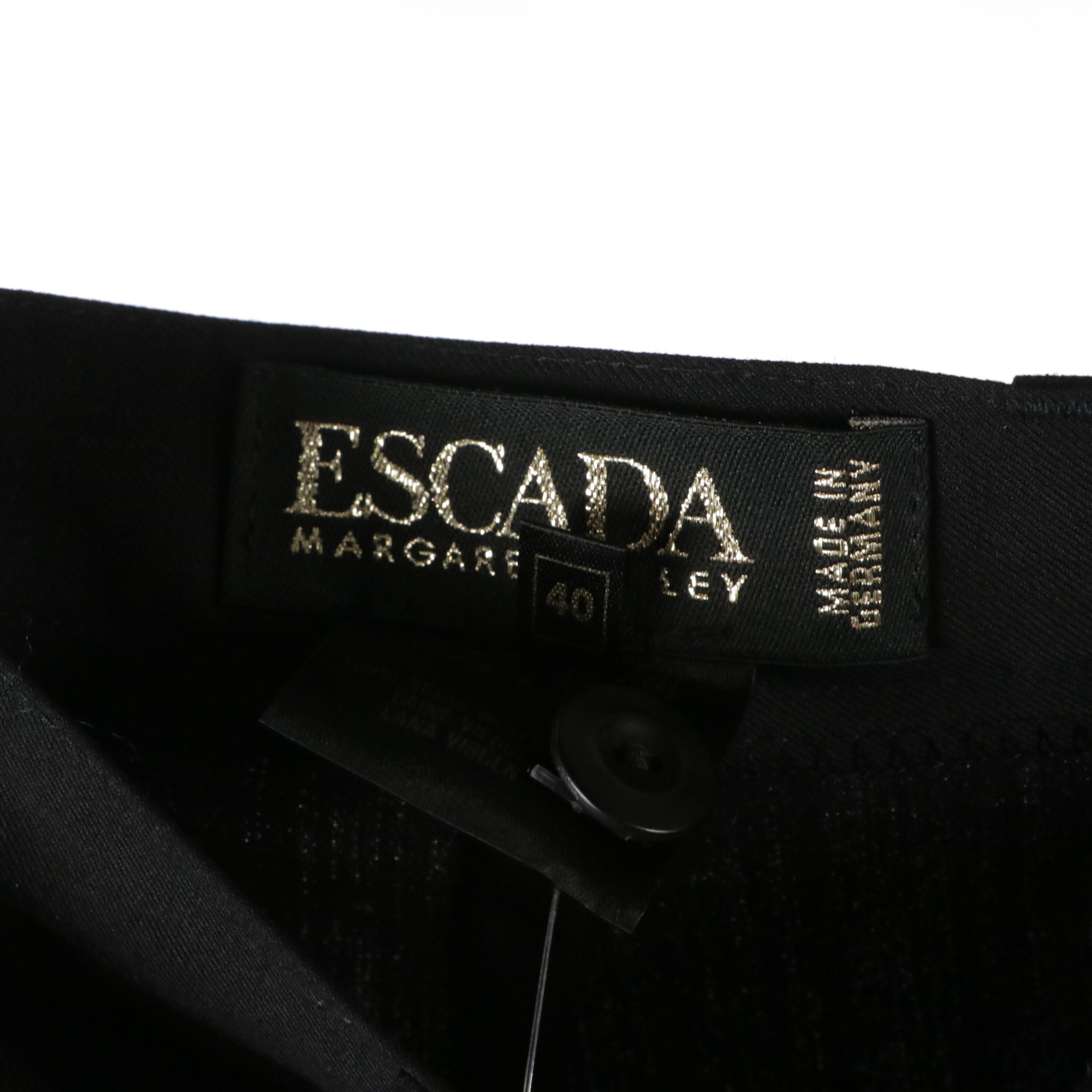 Escada and Donna Karan Patterned Silk Blouses and Black Trousers, With Tags