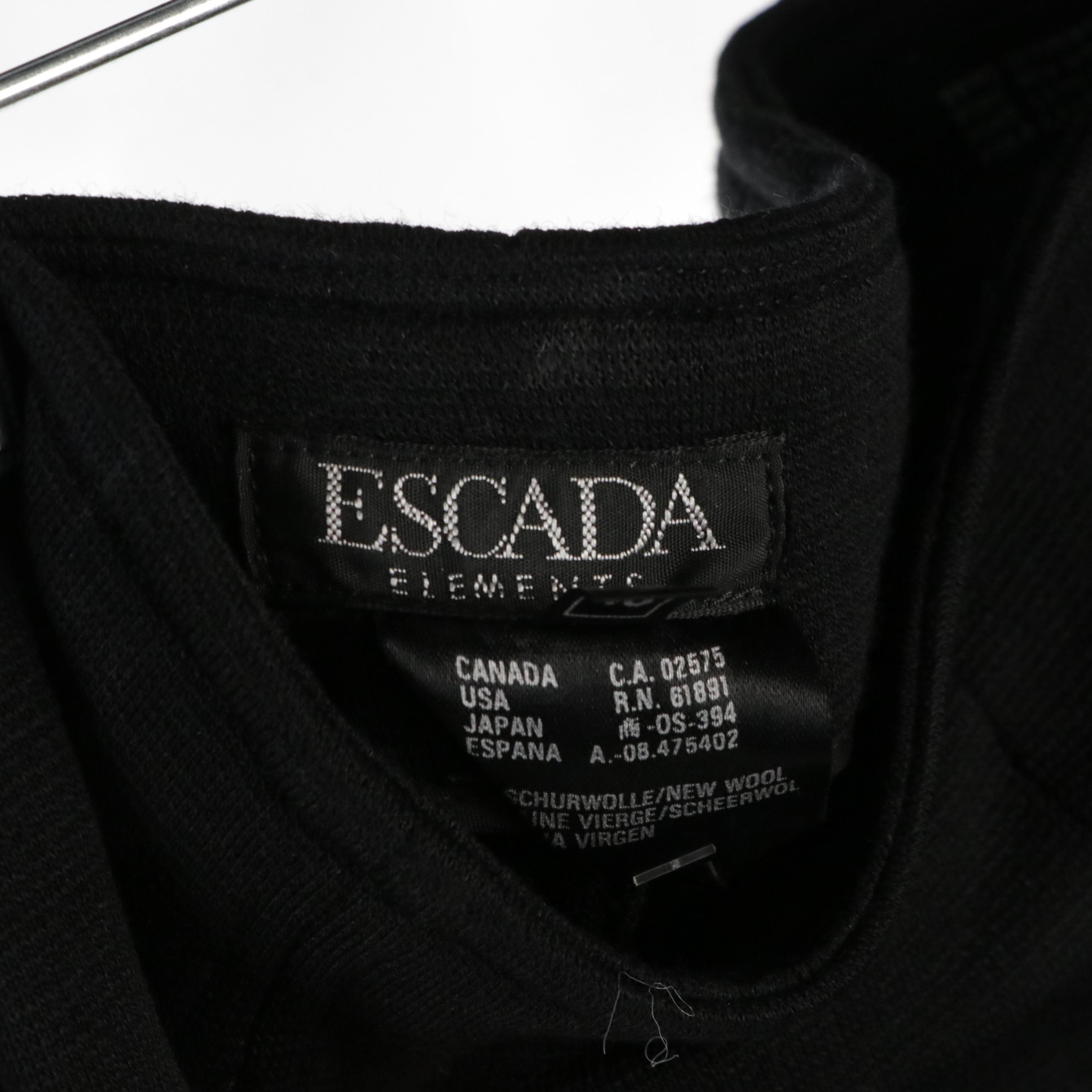Escada and Donna Karan Patterned Silk Blouses and Black Trousers, With Tags