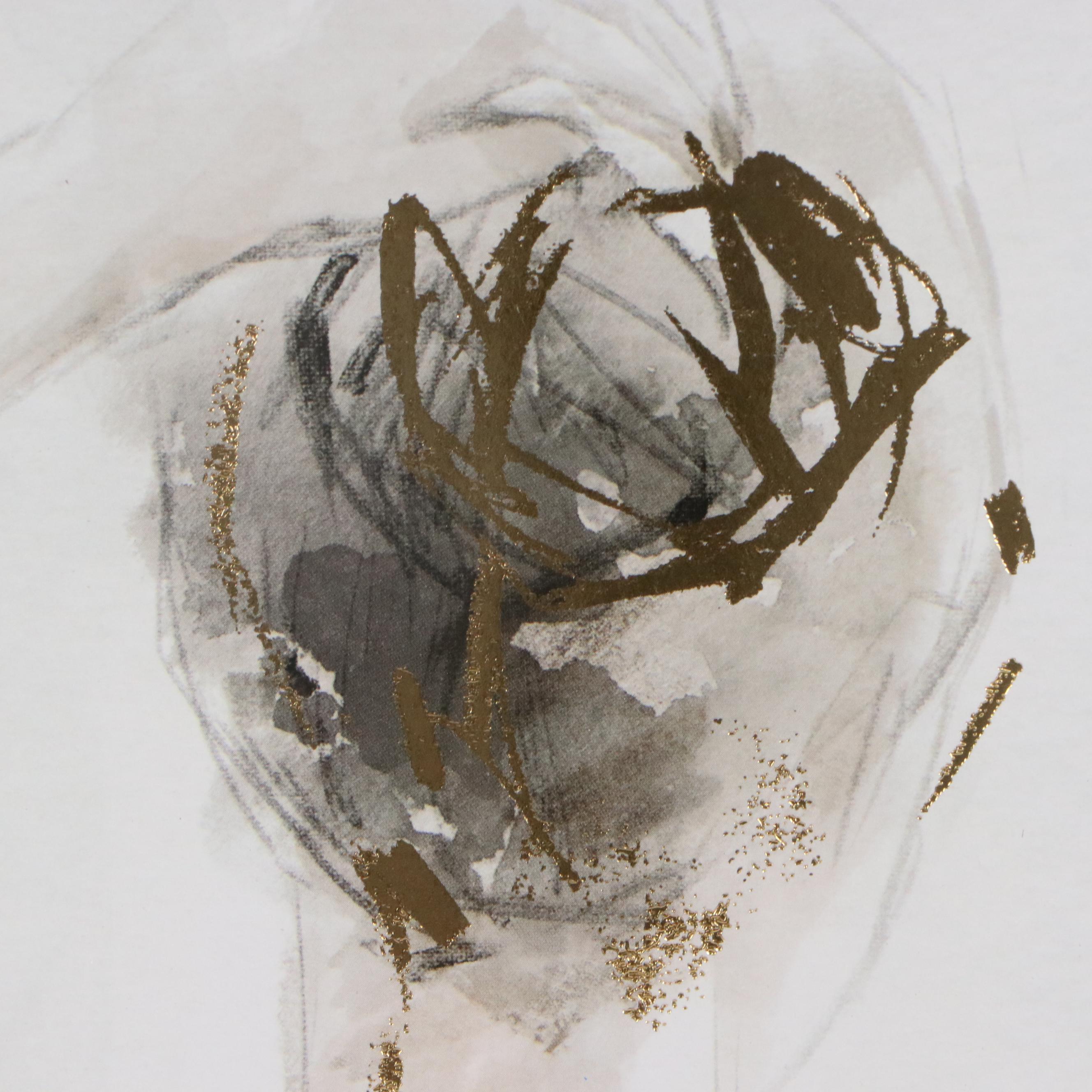 Providence for AtHome Gilt Offset Lithograph of Seated Nude Woman, 21st C.