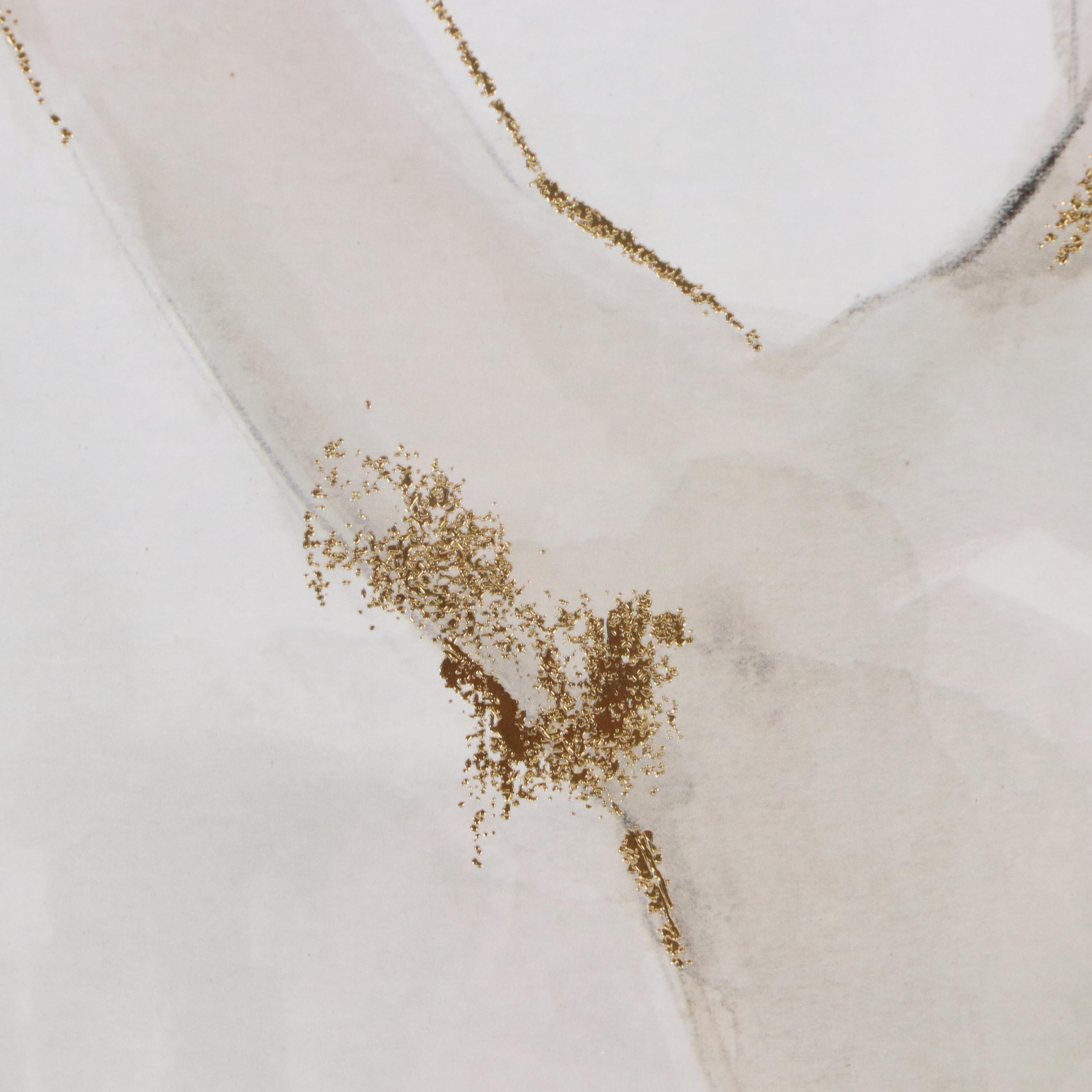 Providence for AtHome Gilt Offset Lithograph of Seated Nude Woman, 21st C.