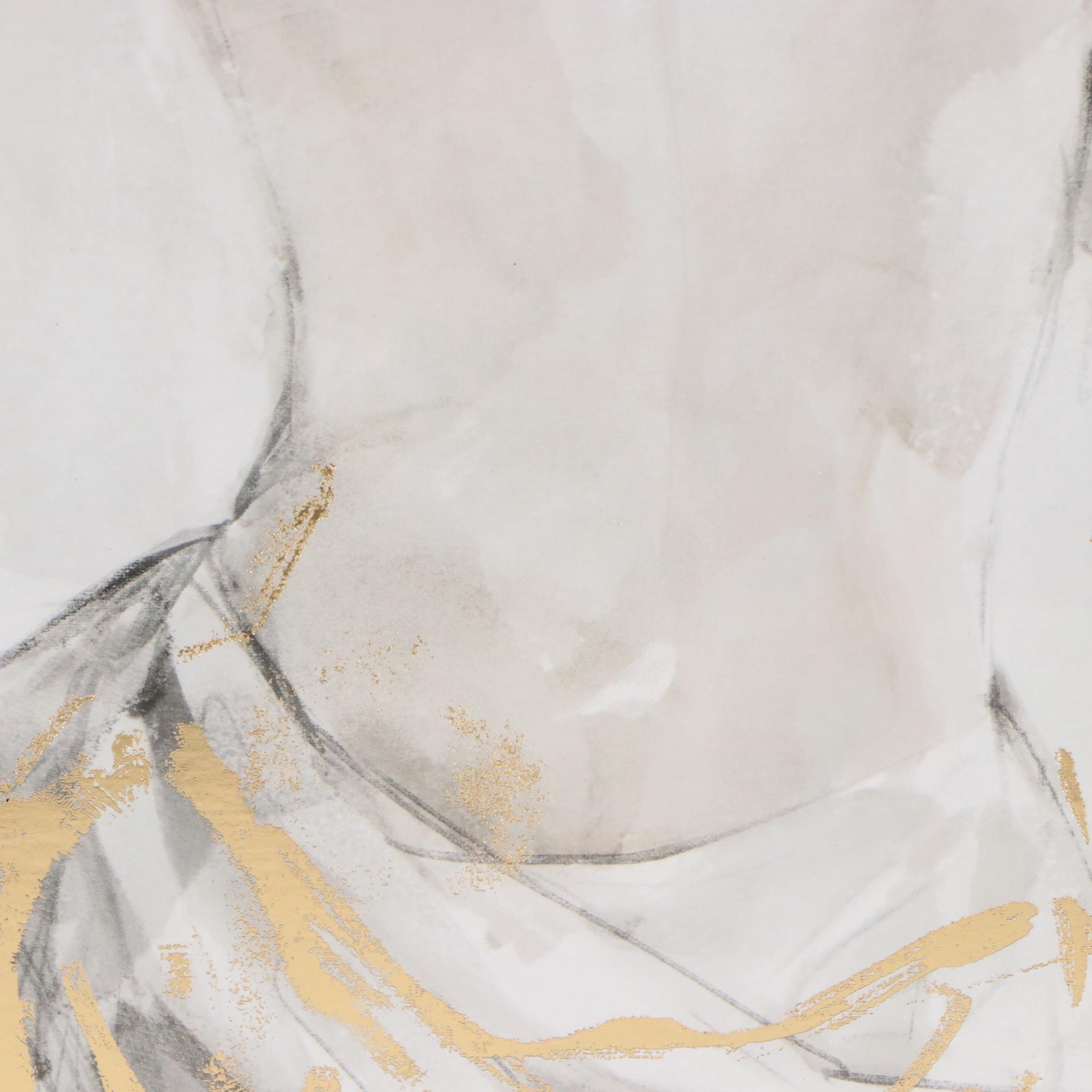 Providence for AtHome Gilt Offset Lithograph of Seated Nude Woman, 21st C.