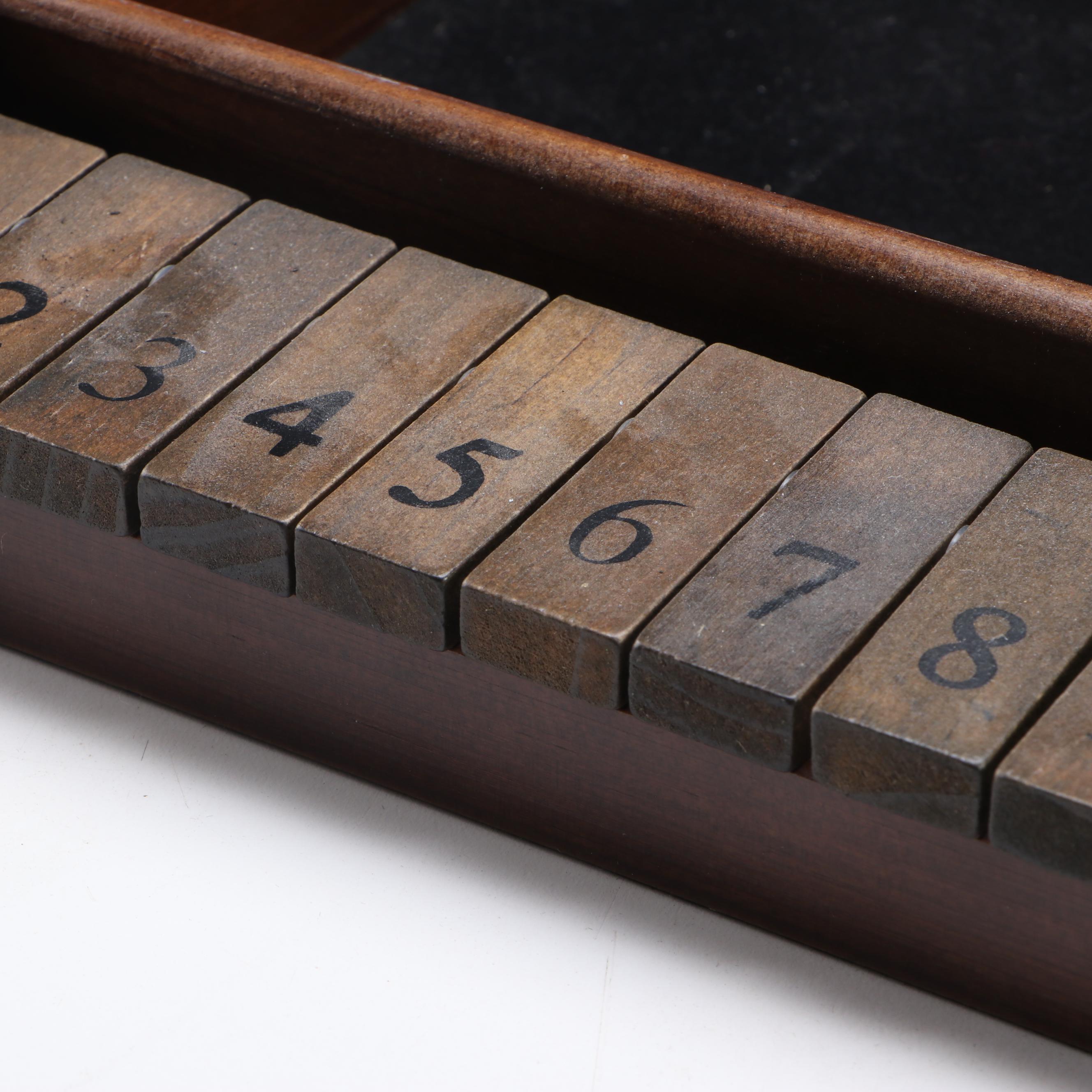 Wooden "Shut The Box" Game with Wine Bottle Holder and Decor