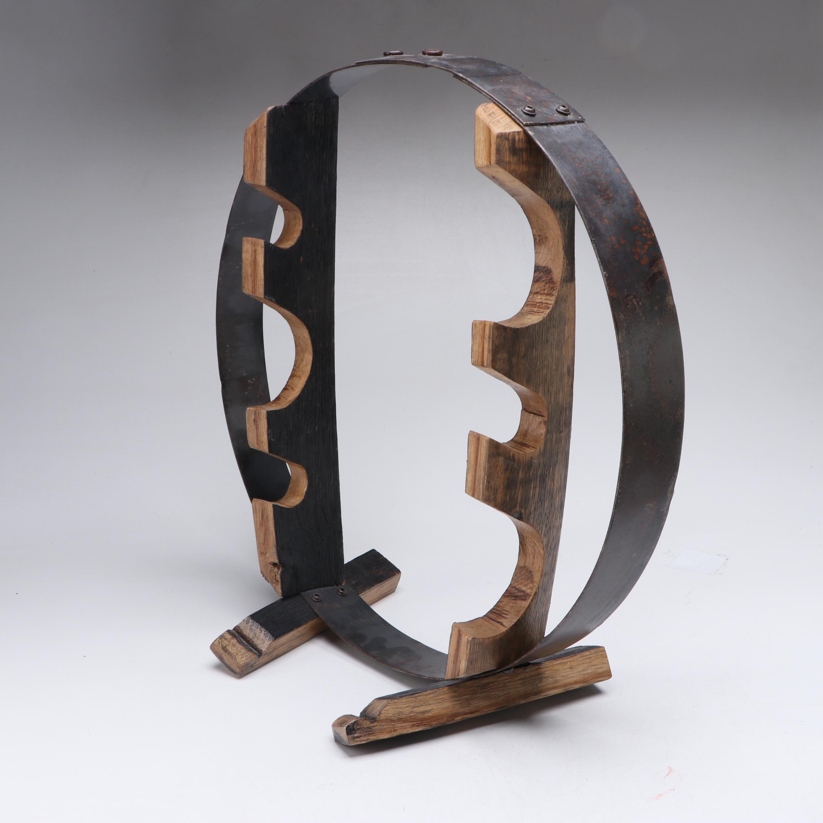 Wooden "Shut The Box" Game with Wine Bottle Holder and Decor