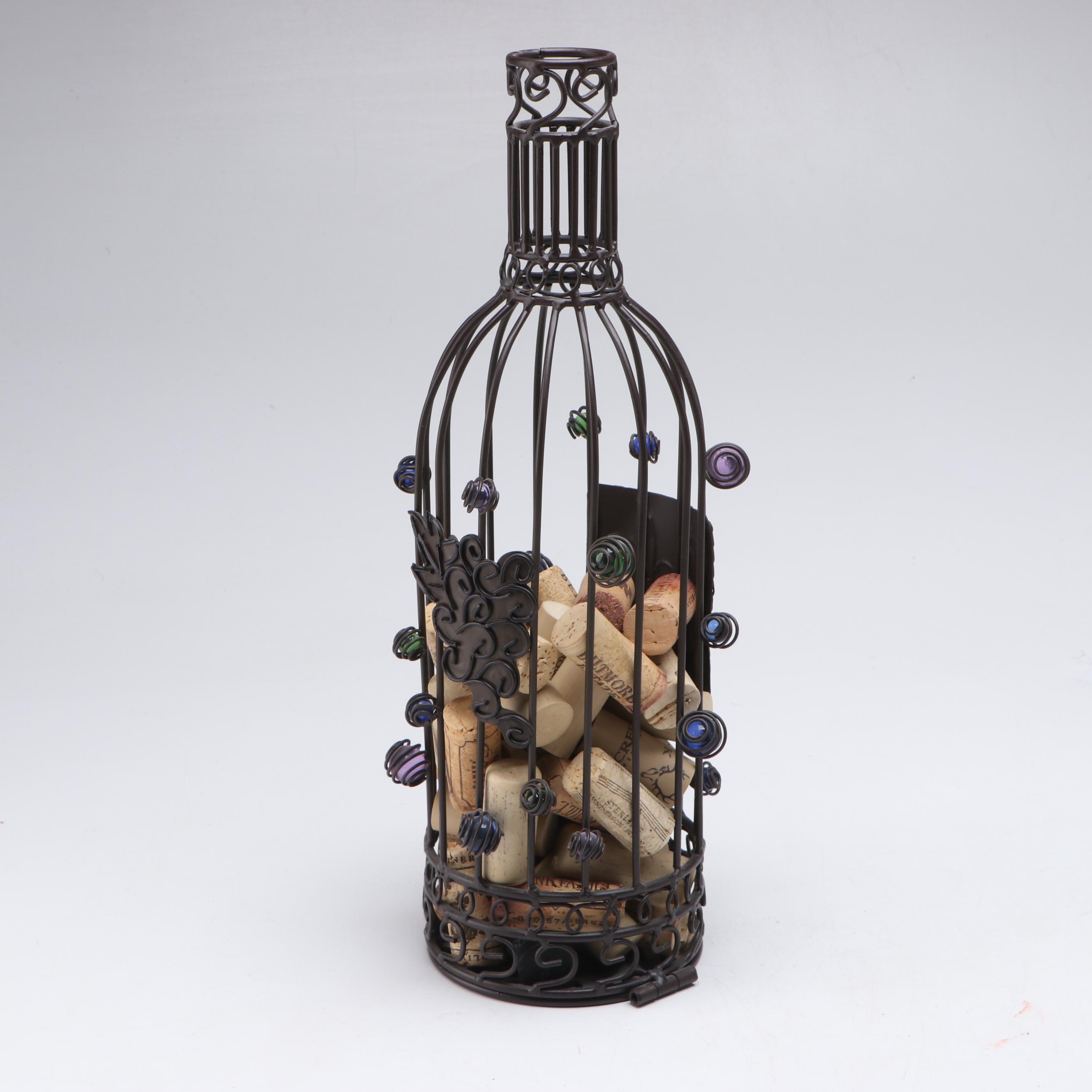 Wooden "Shut The Box" Game with Wine Bottle Holder and Decor