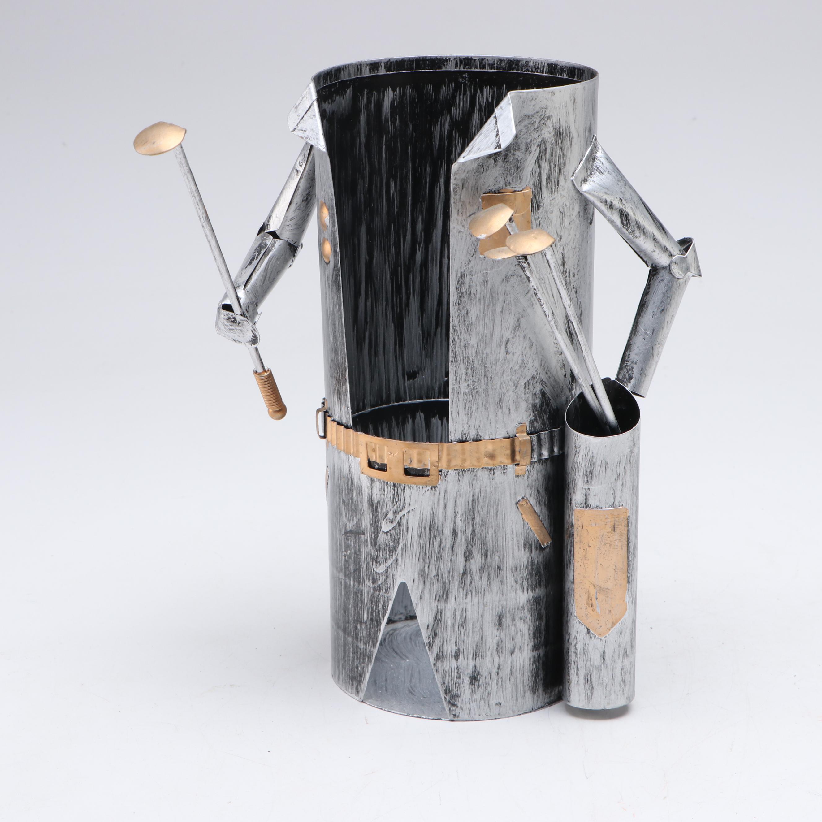 Wooden "Shut The Box" Game with Wine Bottle Holder and Decor