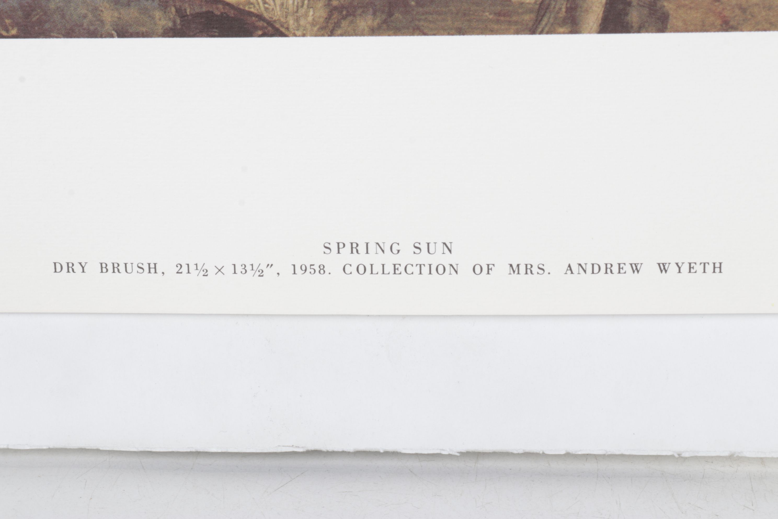 Offset Lithograph after Andrew Wyeth "Spring Sun"