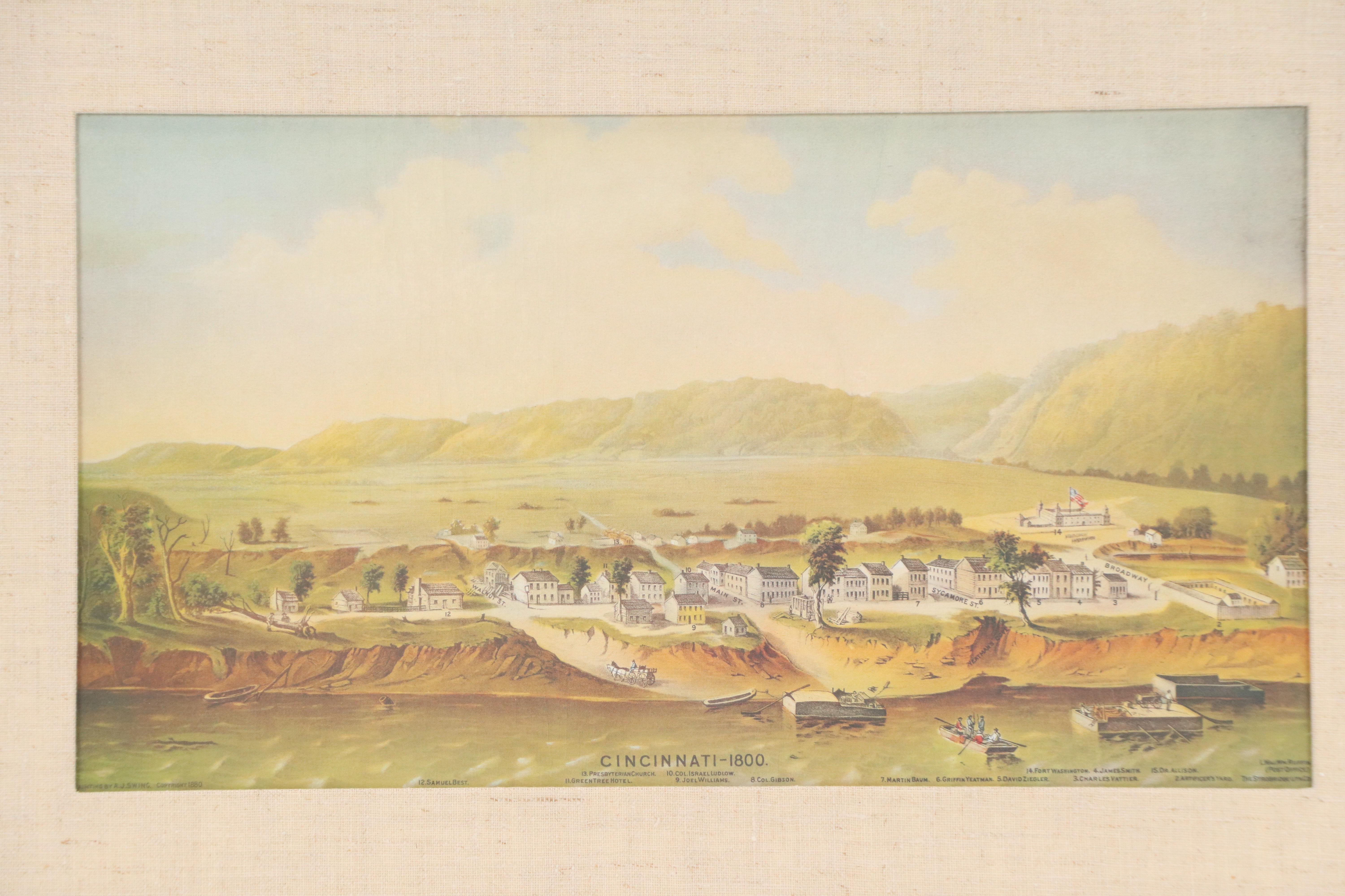 Early Cincinnati-Themed Offset Lithograph Reproductions, Late 20th Century