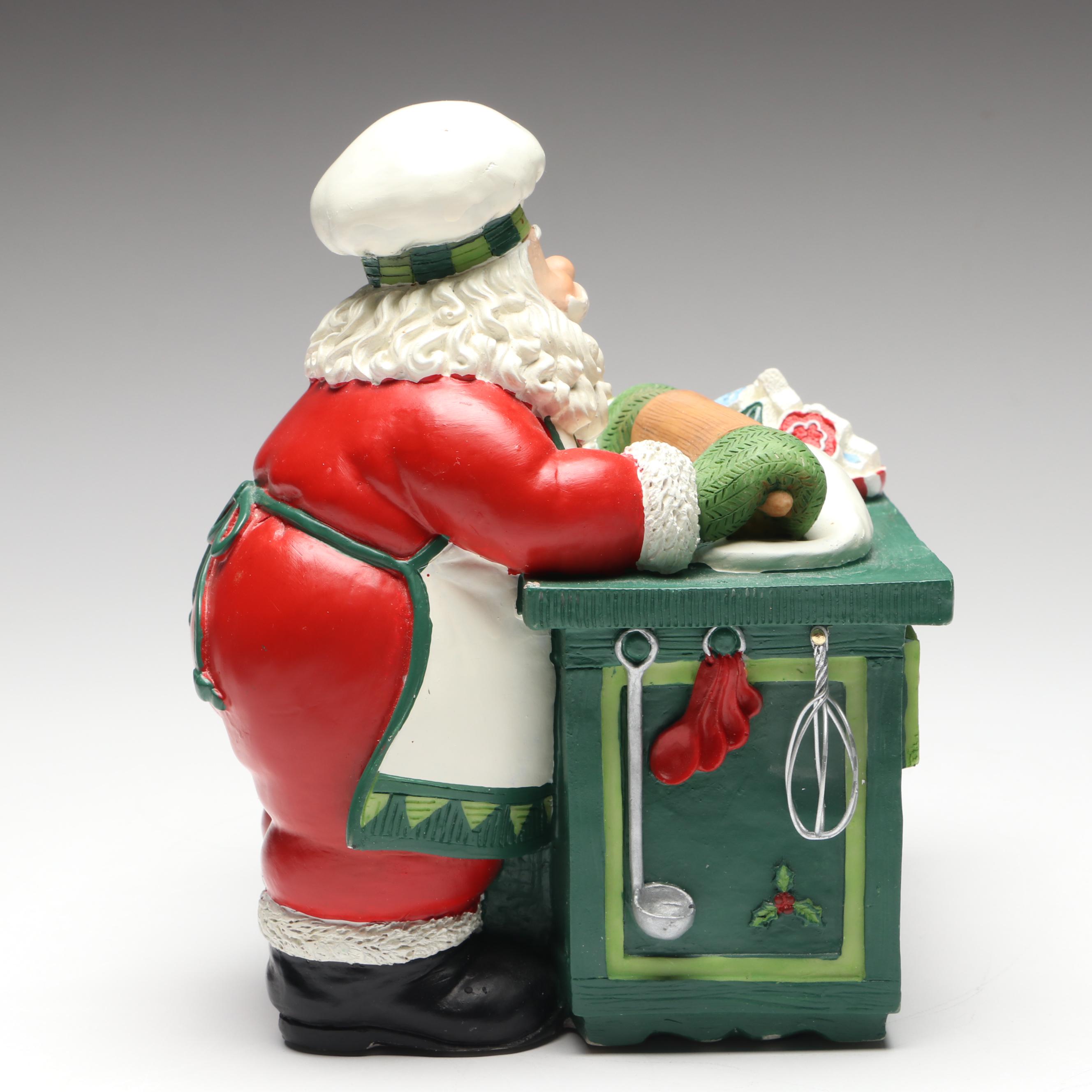 Fitz & Floyd Classics Santa's Kitchen Jolly Old Saint Nicholas Music Box