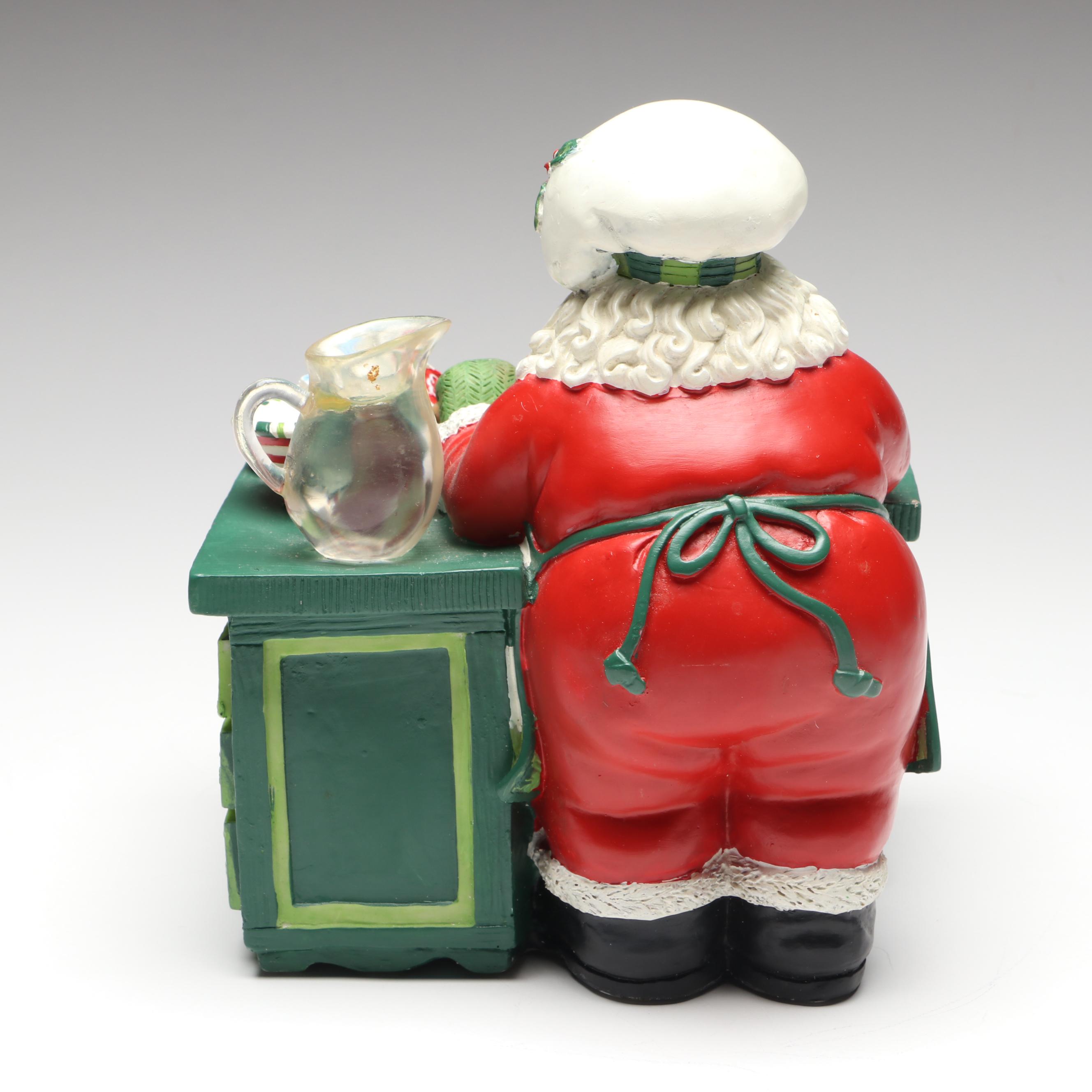 Fitz & Floyd Classics Santa's Kitchen Jolly Old Saint Nicholas Music Box