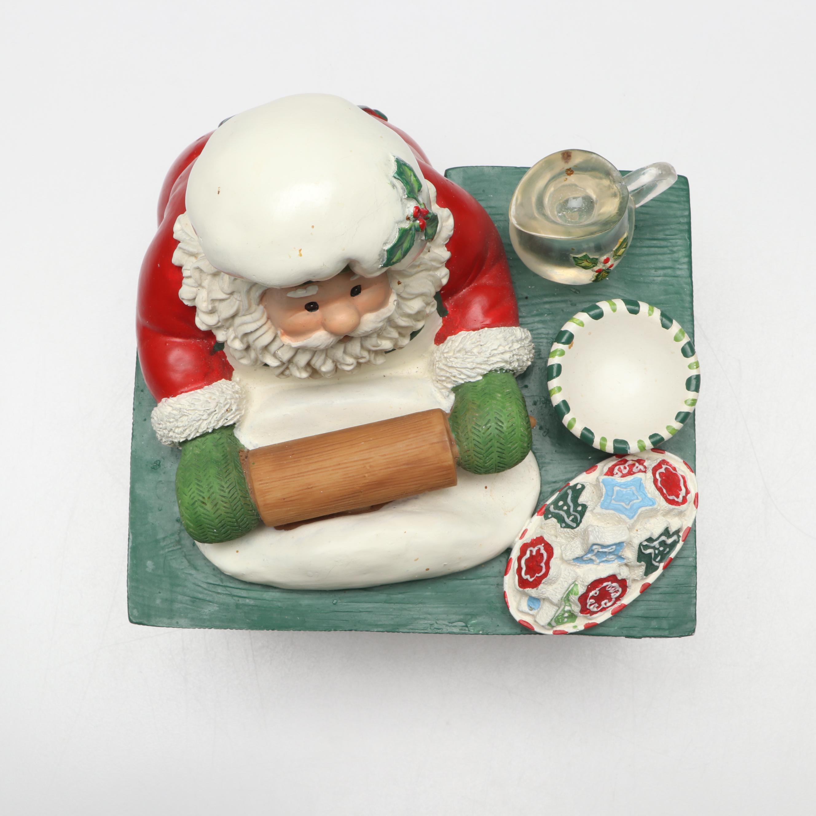 Fitz & Floyd Classics Santa's Kitchen Jolly Old Saint Nicholas Music Box