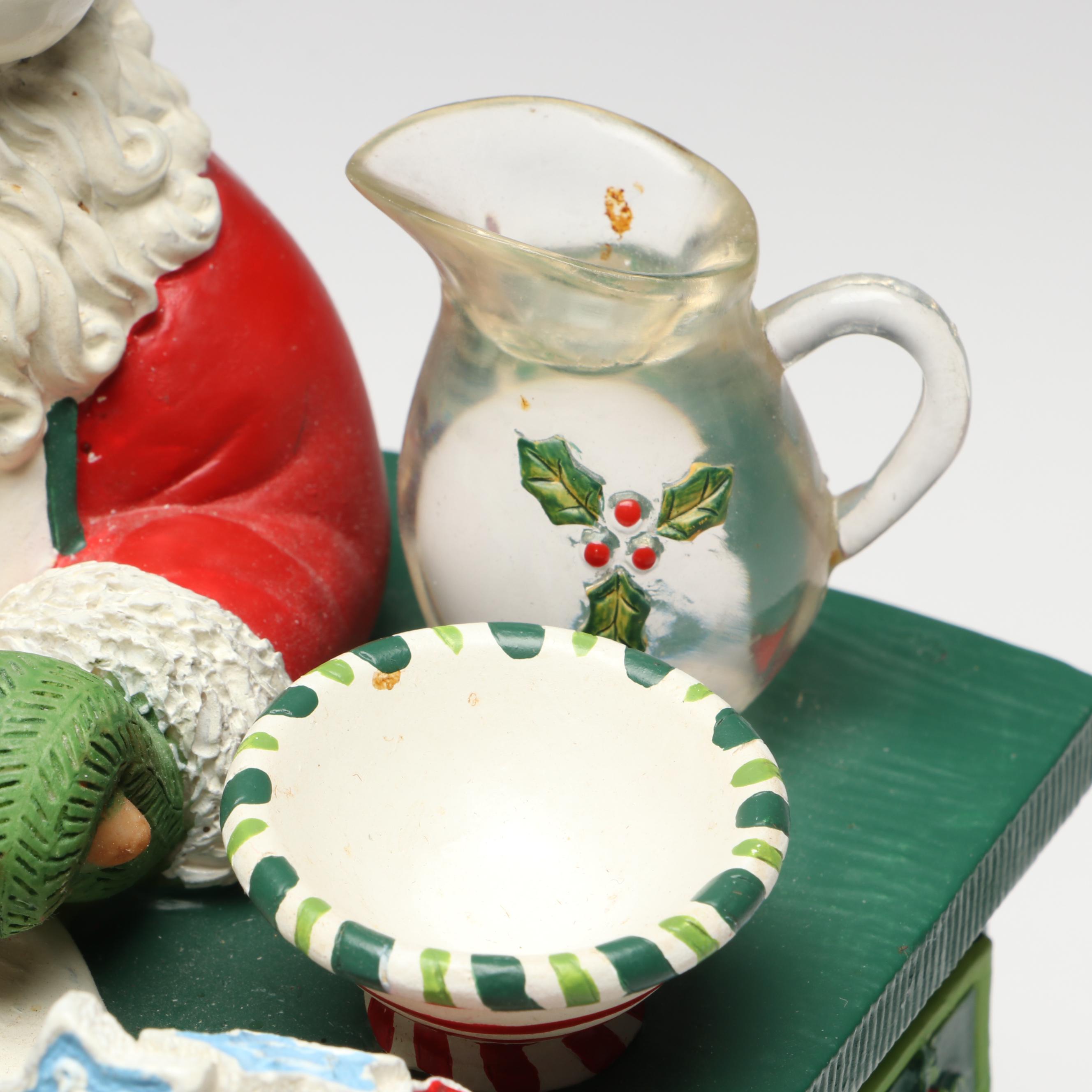 Fitz & Floyd Classics Santa's Kitchen Jolly Old Saint Nicholas Music Box