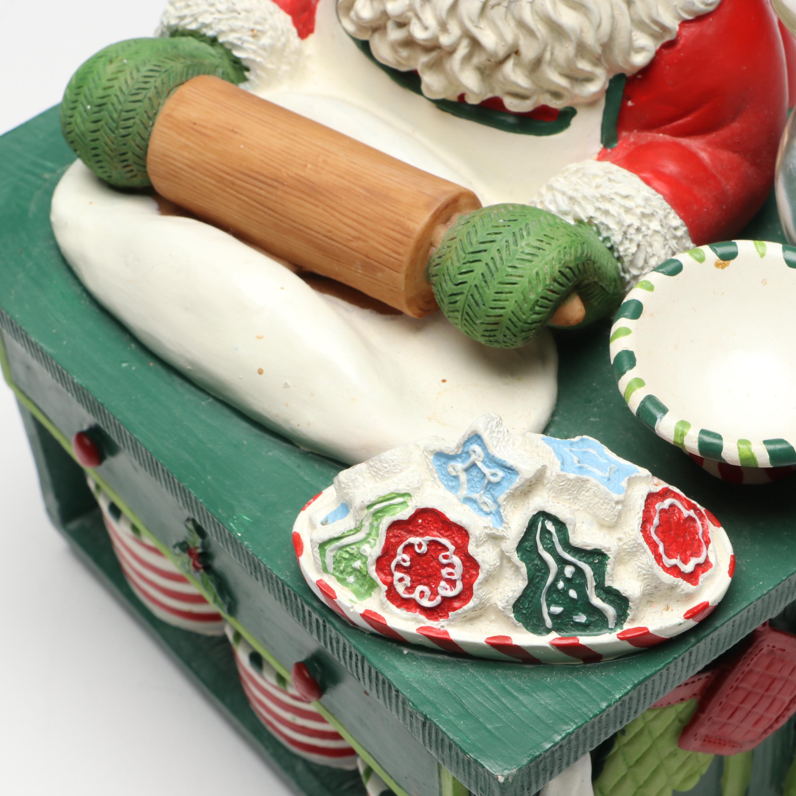 Fitz & Floyd Classics Santa's Kitchen Jolly Old Saint Nicholas Music Box