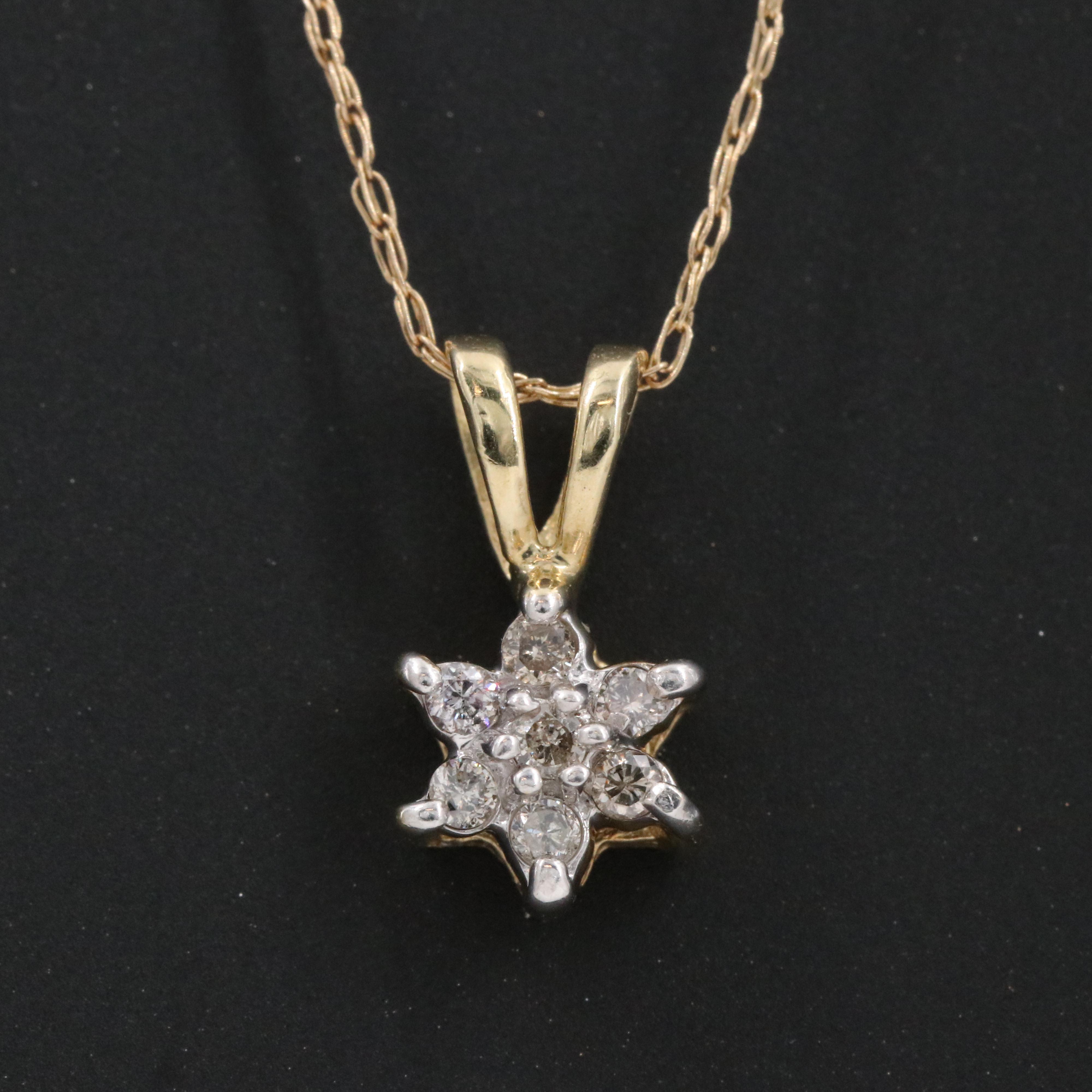 10K 0.09 CTW Diamond Pendant Necklace
