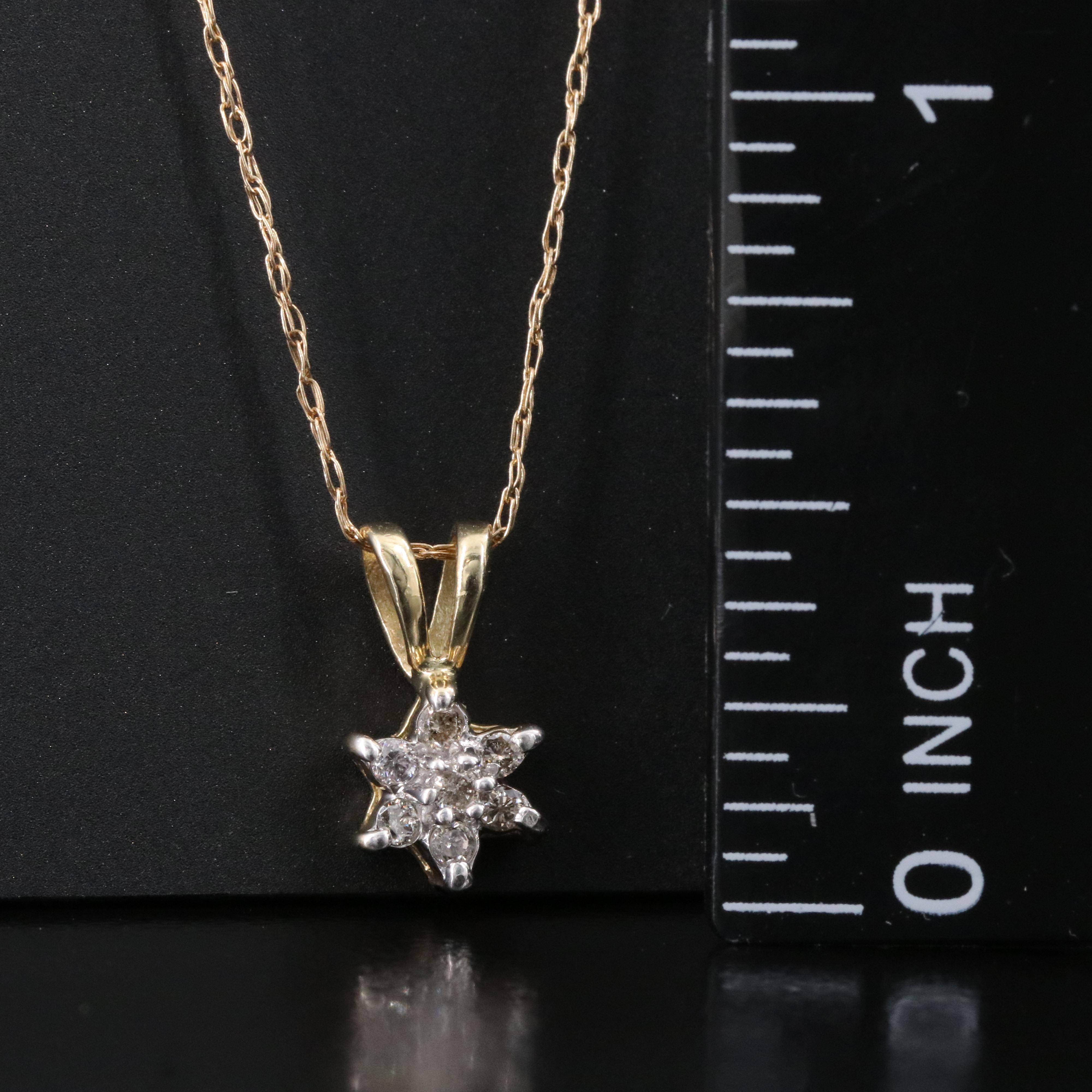 10K 0.09 CTW Diamond Pendant Necklace