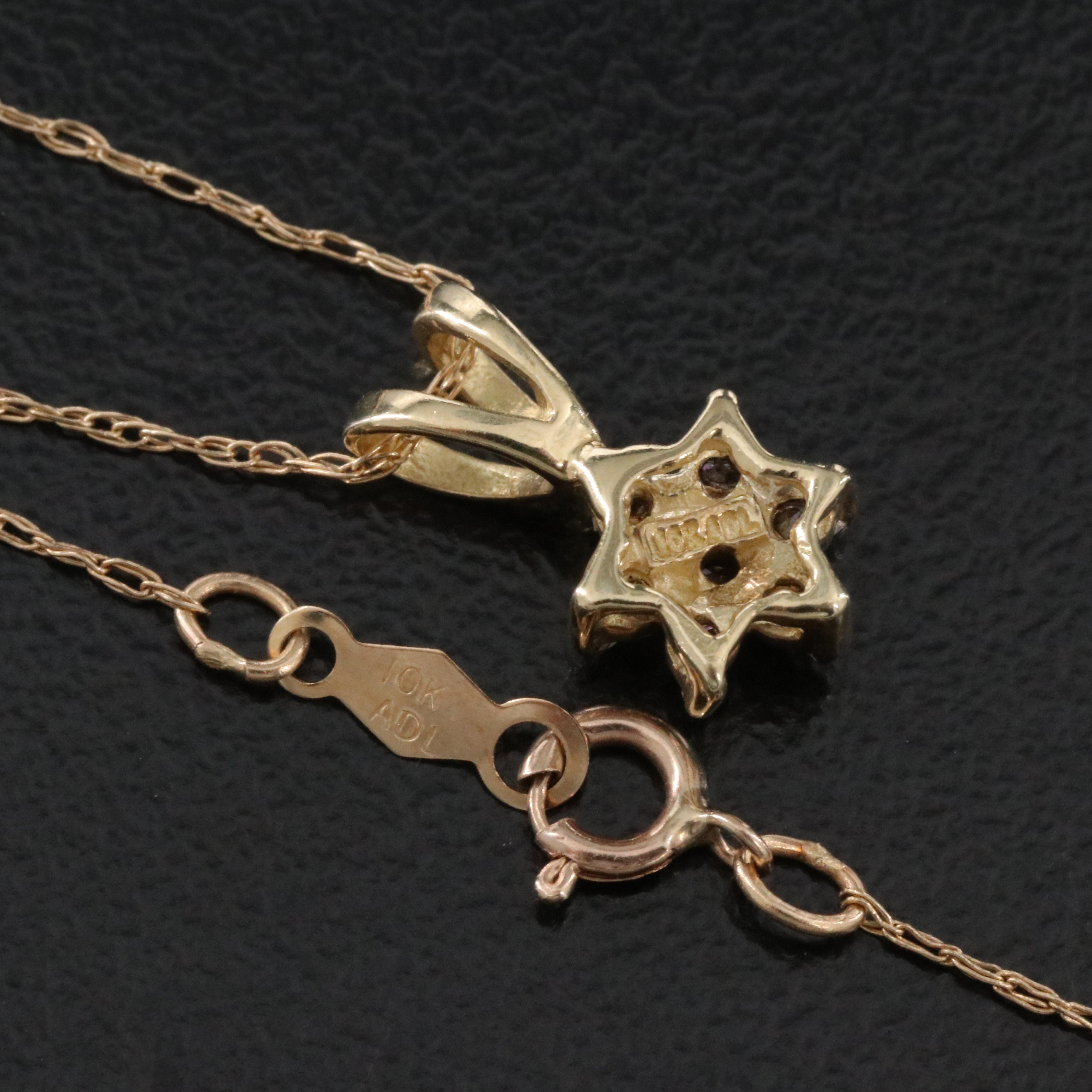 10K 0.09 CTW Diamond Pendant Necklace