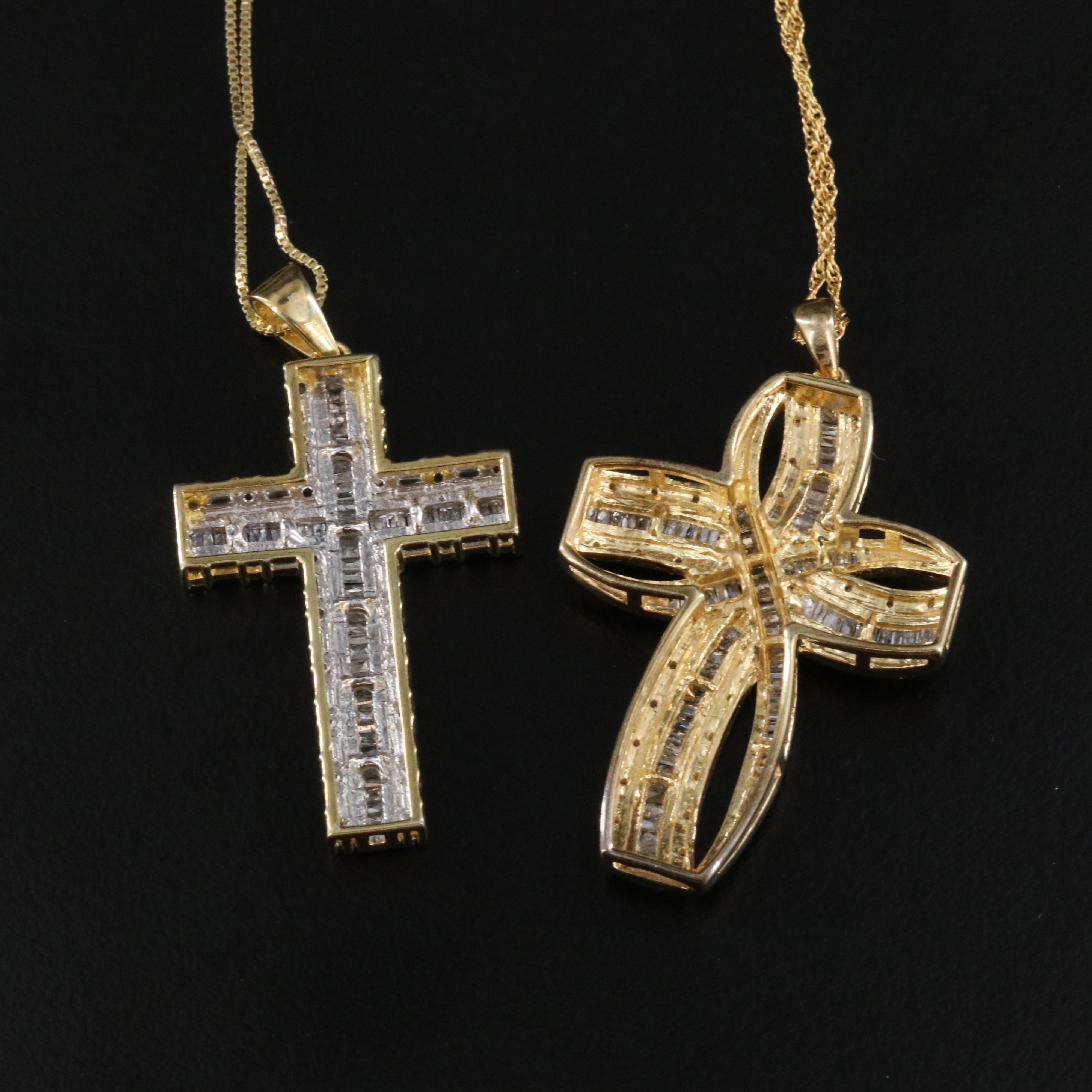 Sterling Diamond Cross Necklaces
