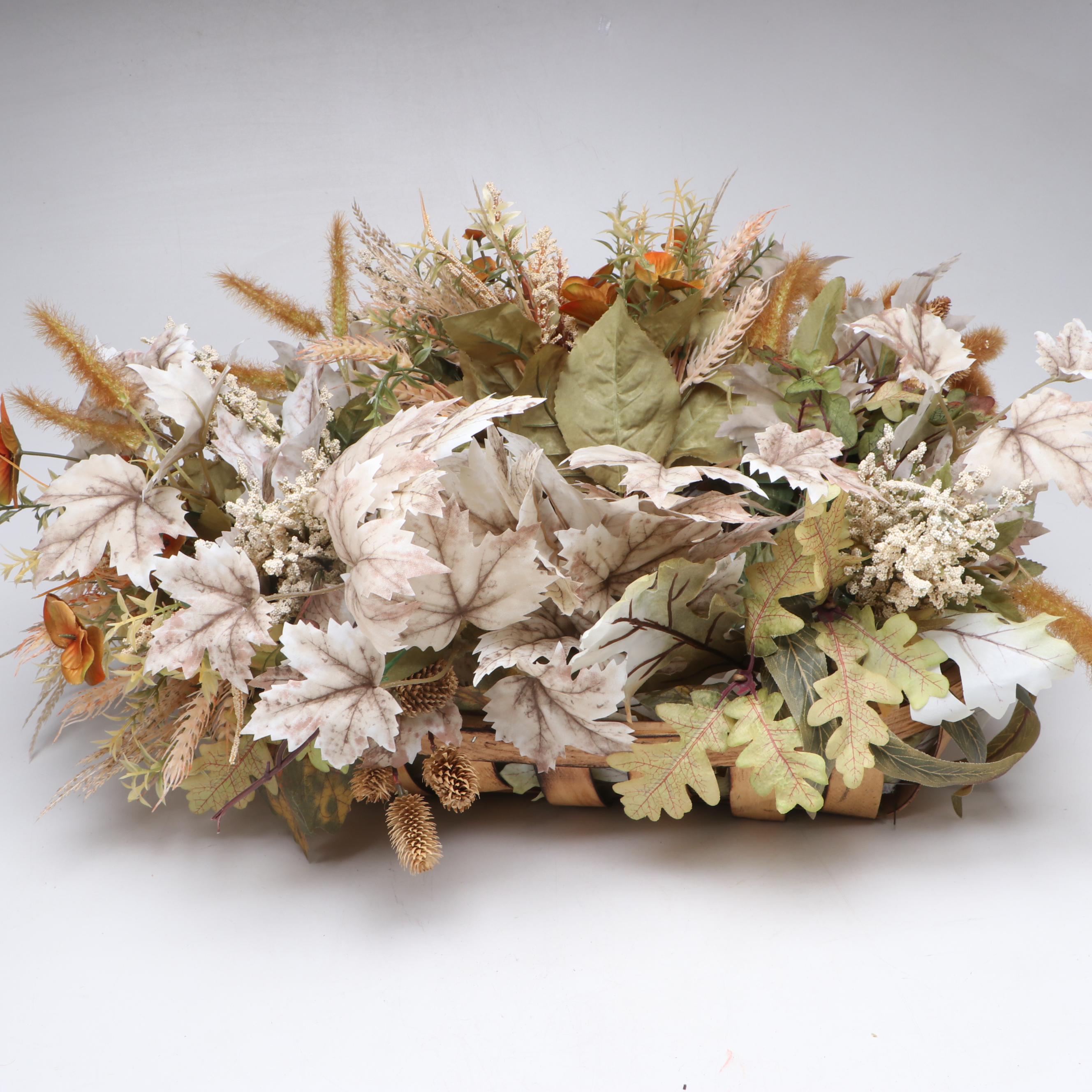 Artificial White Pumpkins with Other Fall Centerpieces