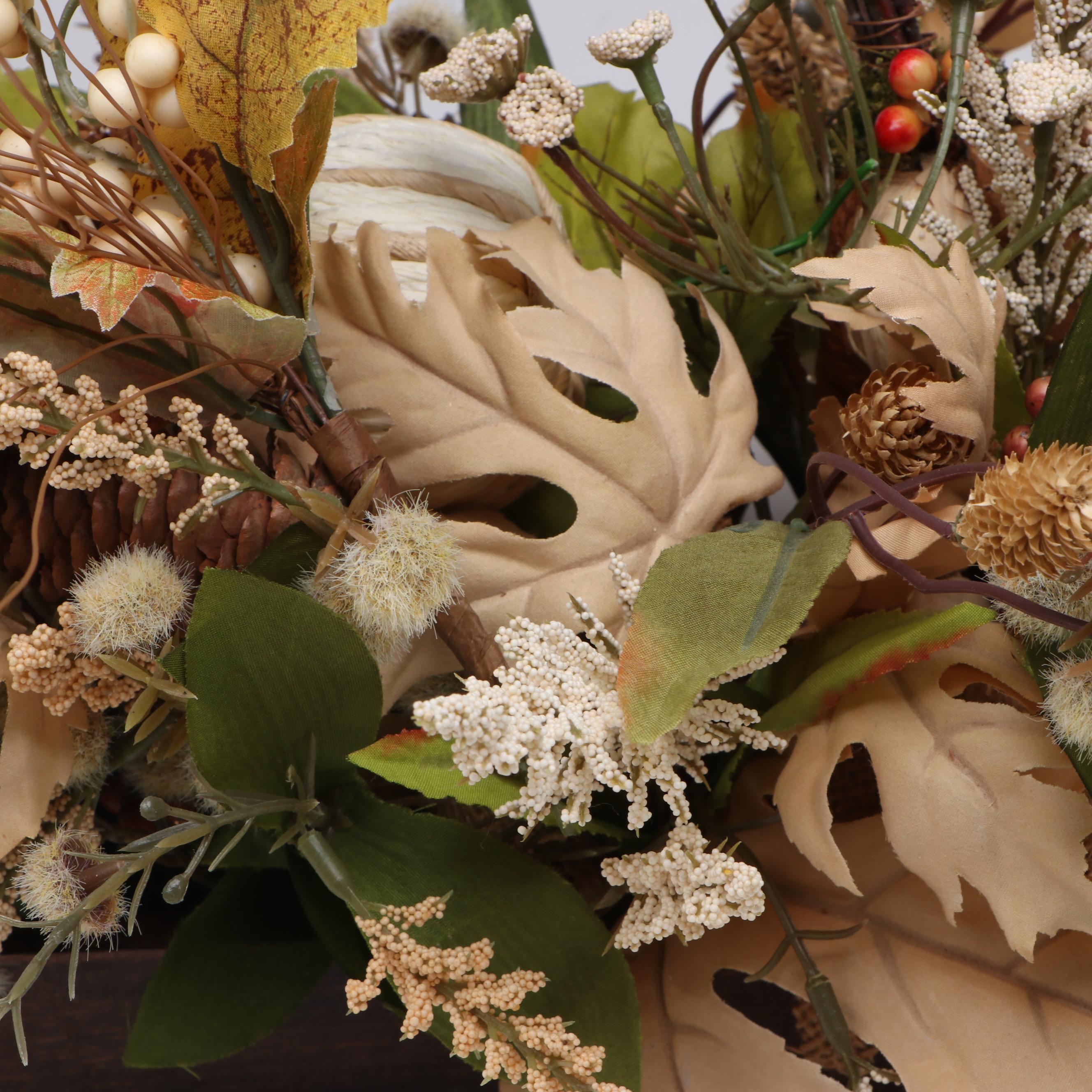 Artificial White Pumpkins with Other Fall Centerpieces