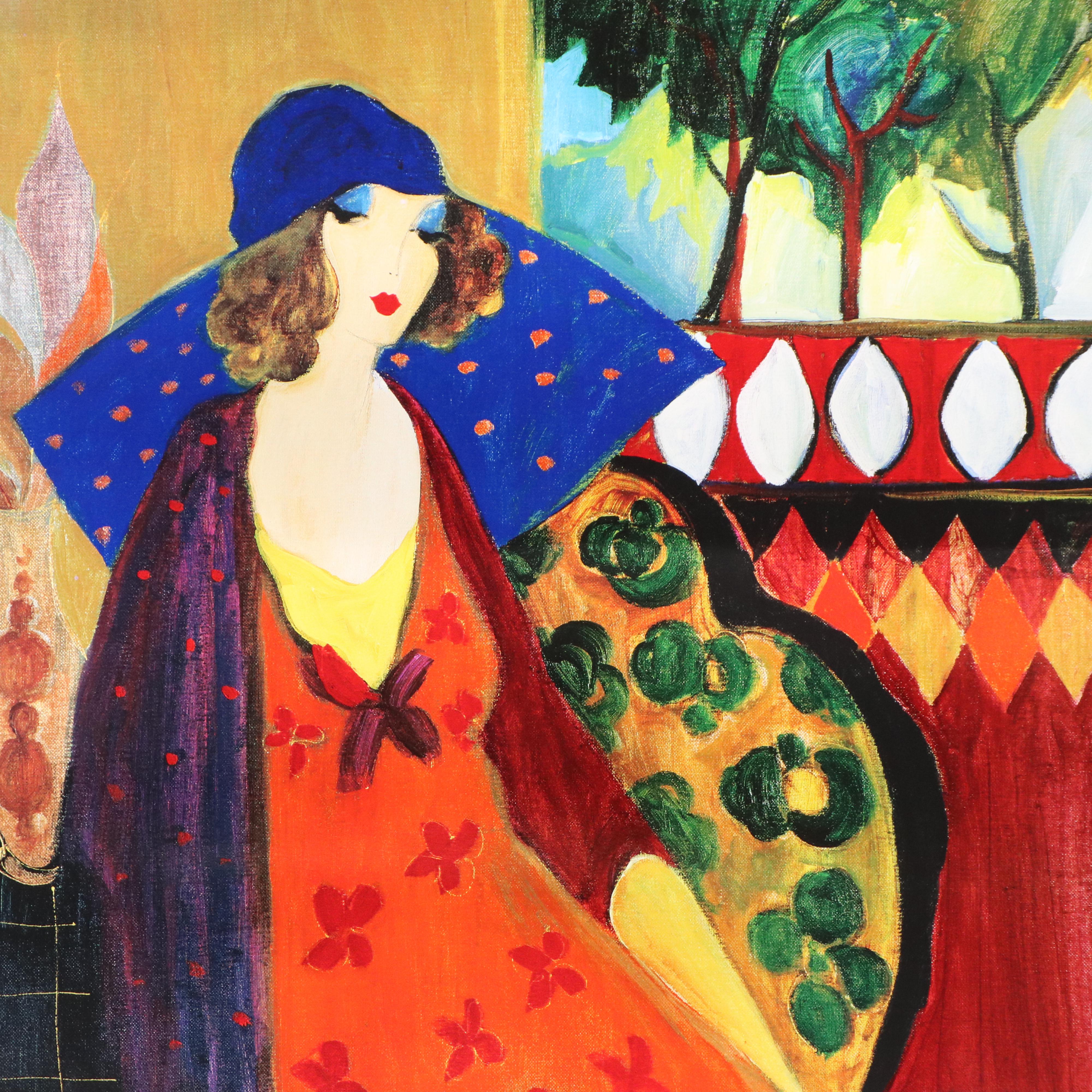 After Itzchak Tarkay Offset Lithograph "Indigo Chapeau"