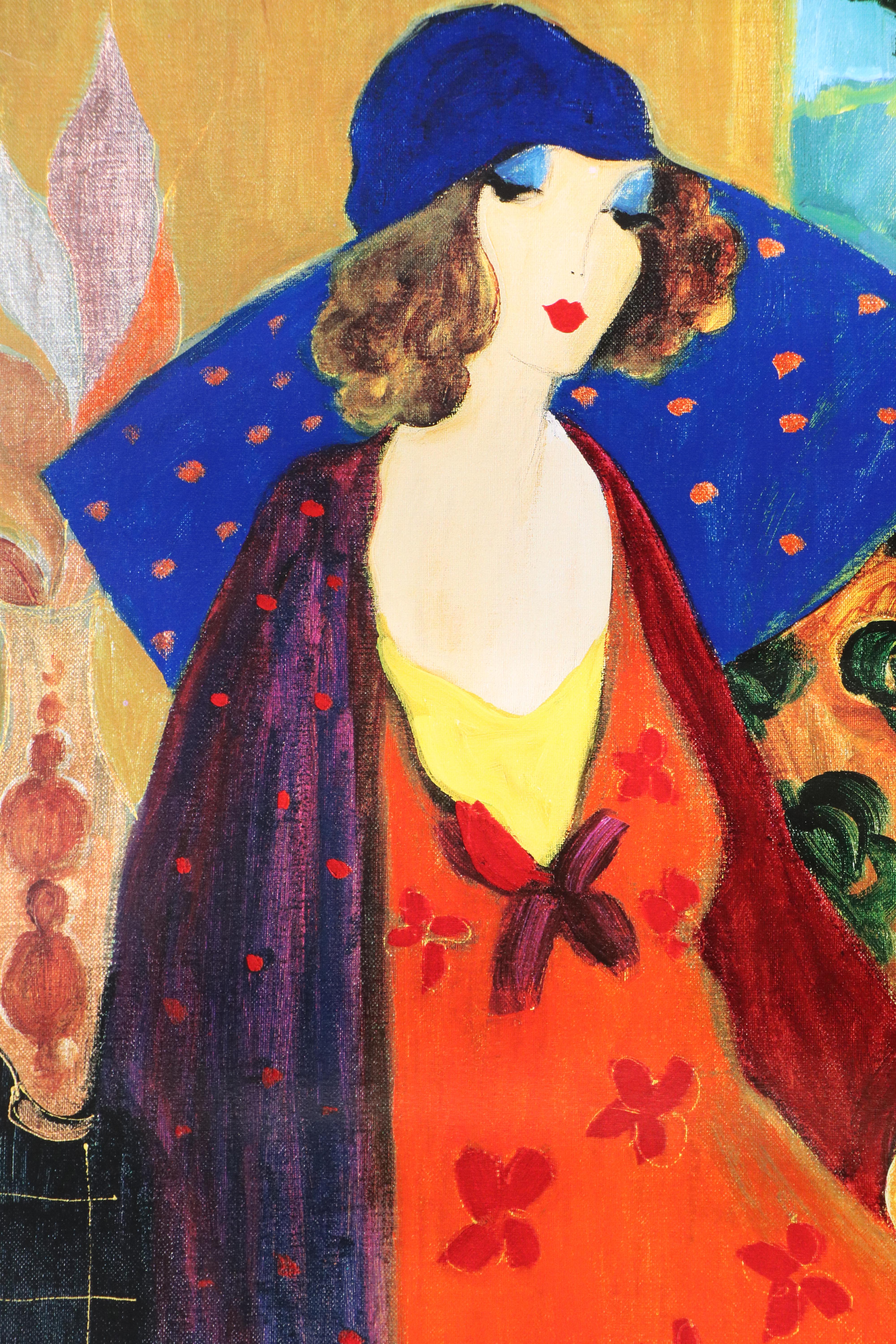 After Itzchak Tarkay Offset Lithograph "Indigo Chapeau"