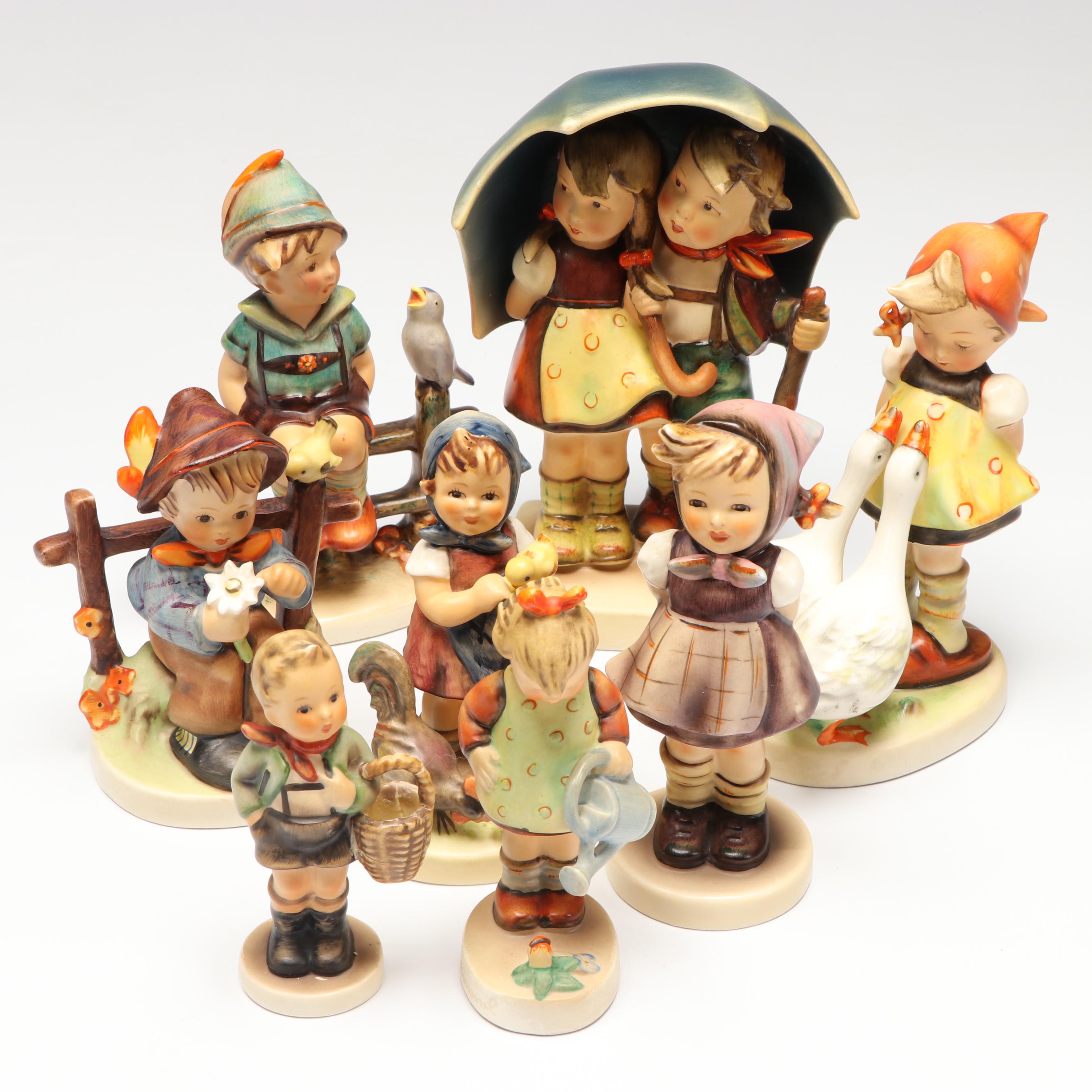 Goebel "Goose Girl," "Wayside Harmony," and More Porcelain Hummel Figurines