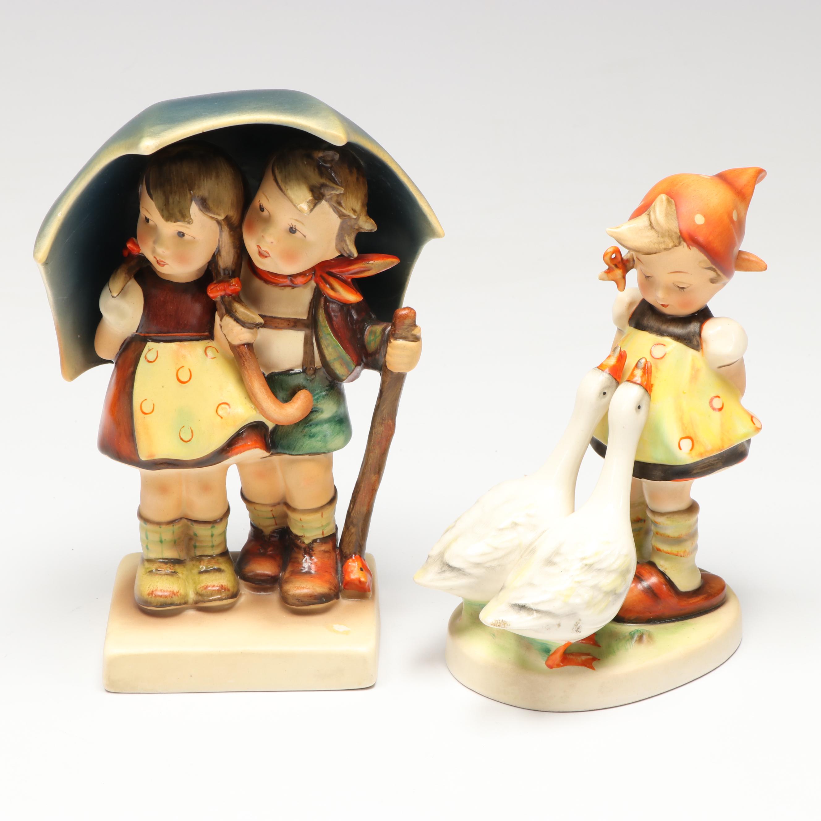 Goebel "Goose Girl," "Wayside Harmony," and More Porcelain Hummel Figurines
