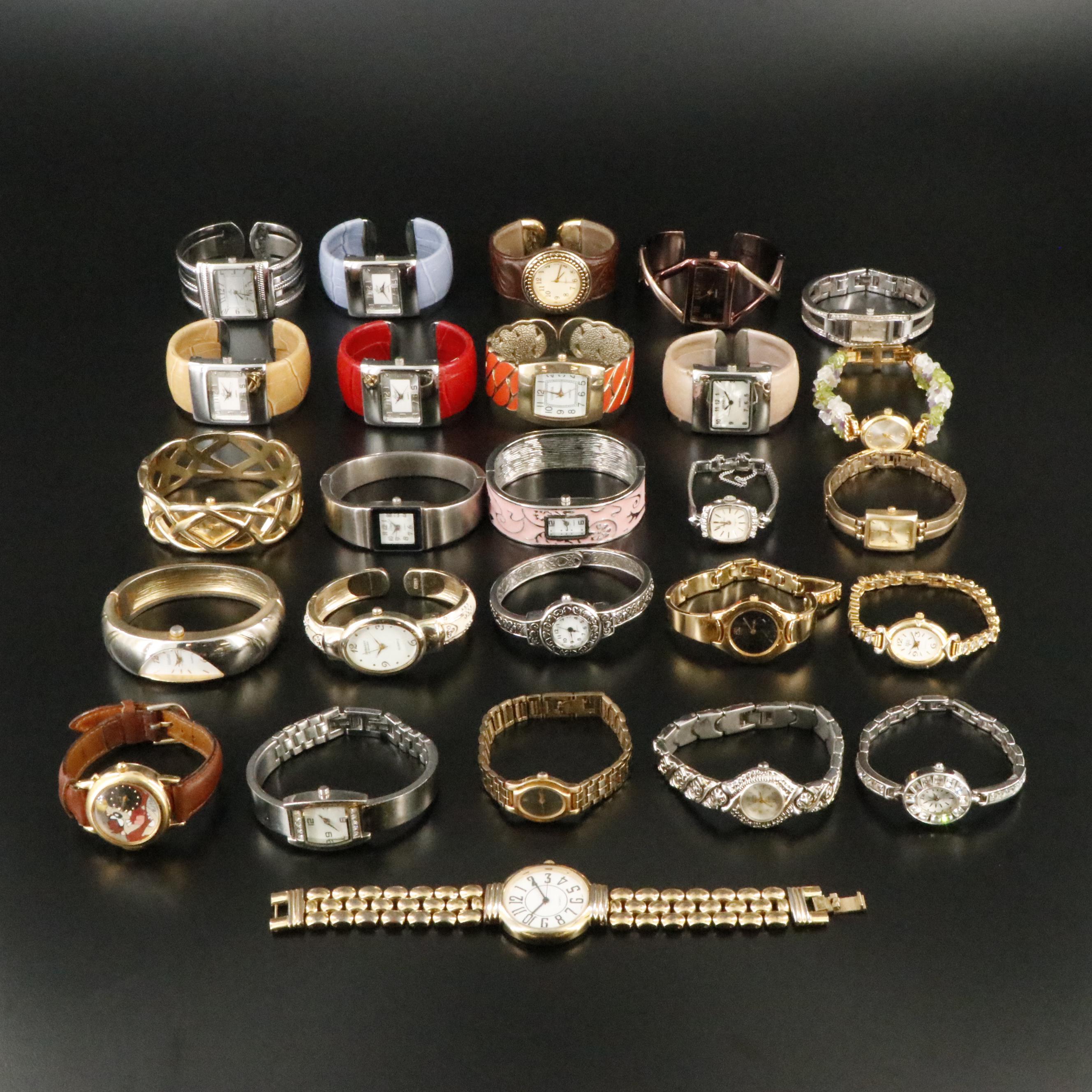 Collection of Quartz Cuff and Dress Watches Featuring Anne Klein and Pulsar