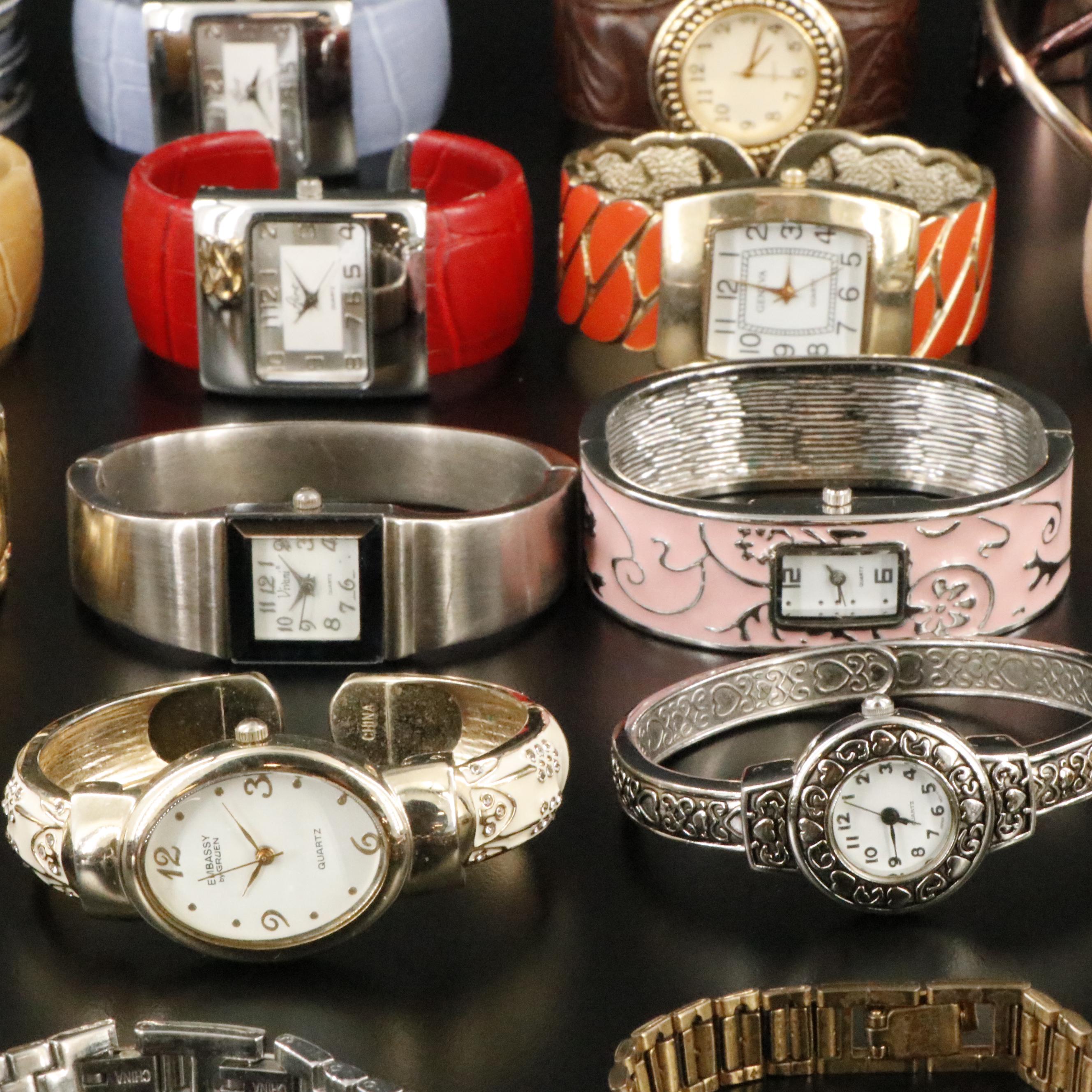 Collection of Quartz Cuff and Dress Watches Featuring Anne Klein and Pulsar