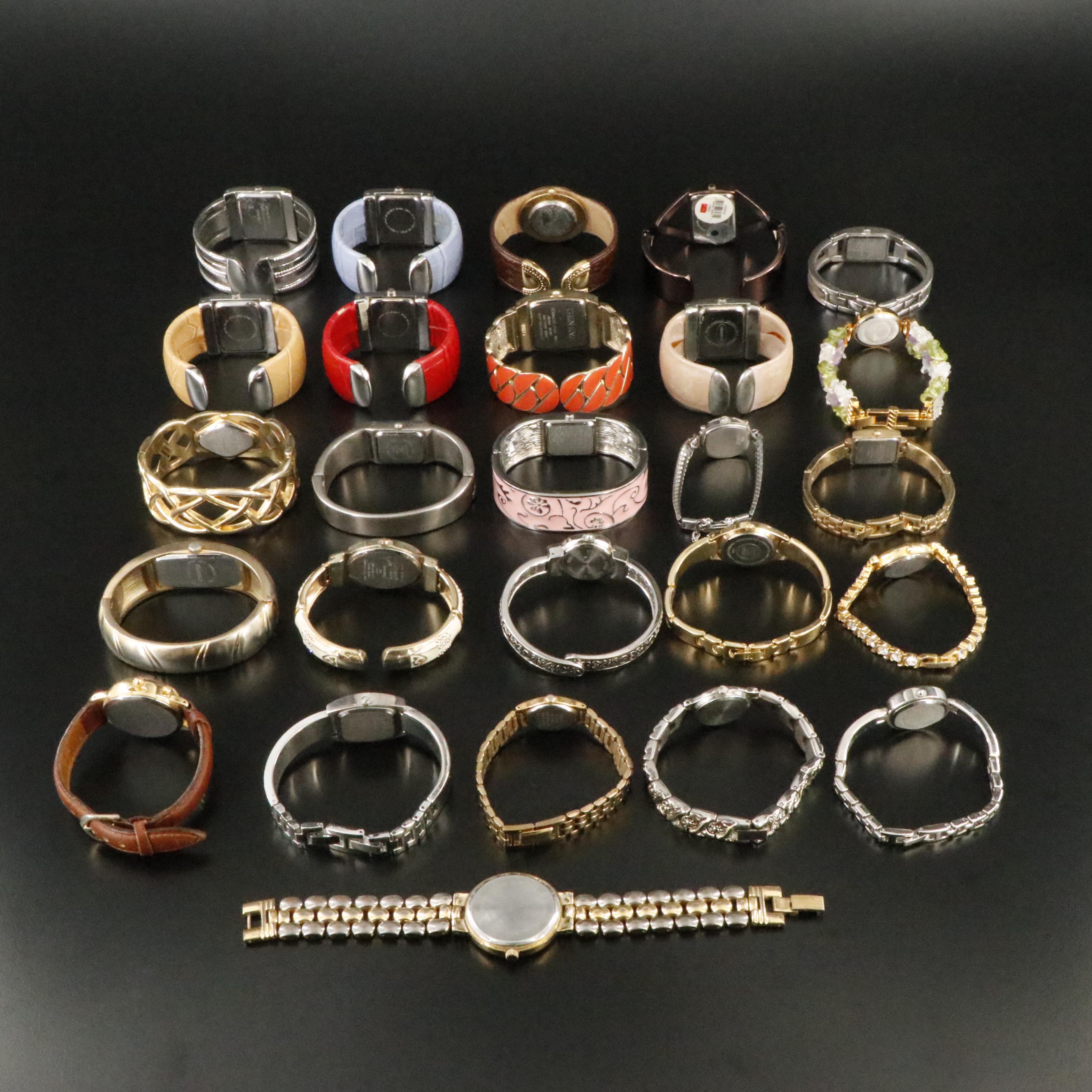 Collection of Quartz Cuff and Dress Watches Featuring Anne Klein and Pulsar