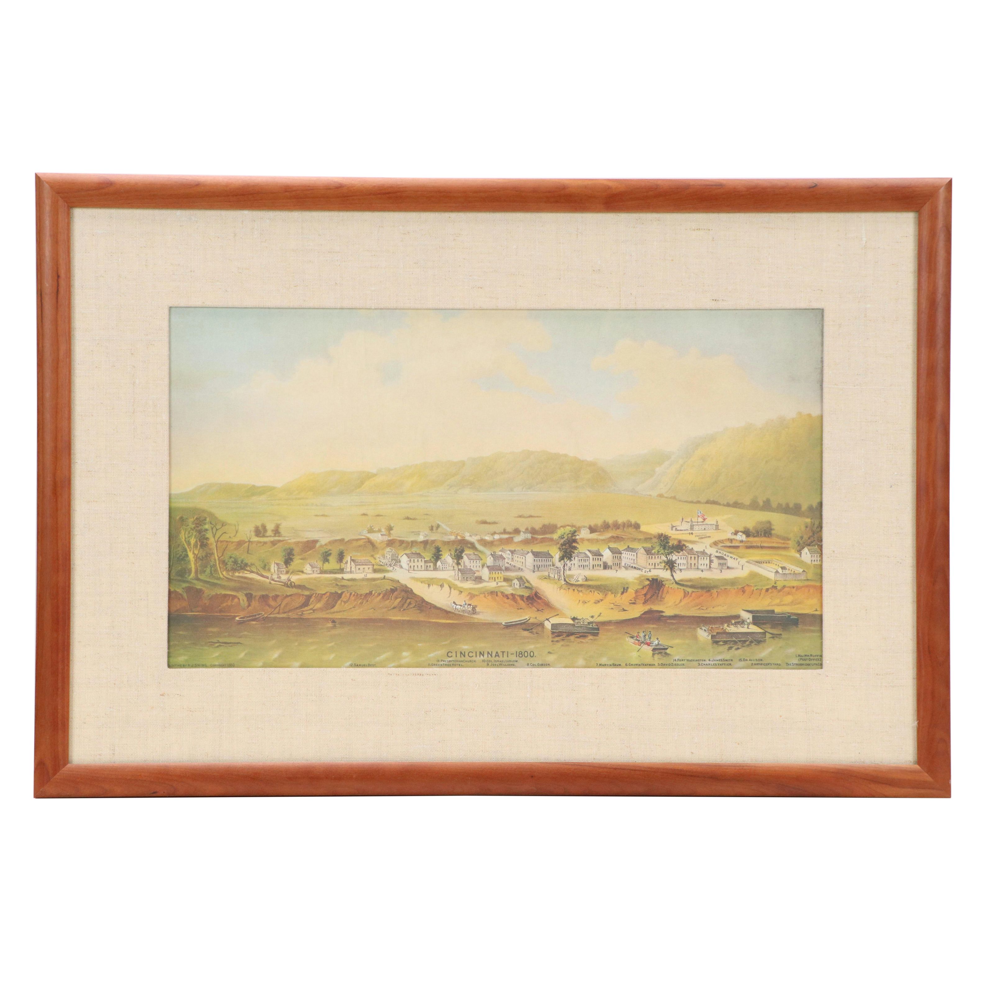 Early Cincinnati-Themed Offset Lithograph Reproductions, Late 20th Century