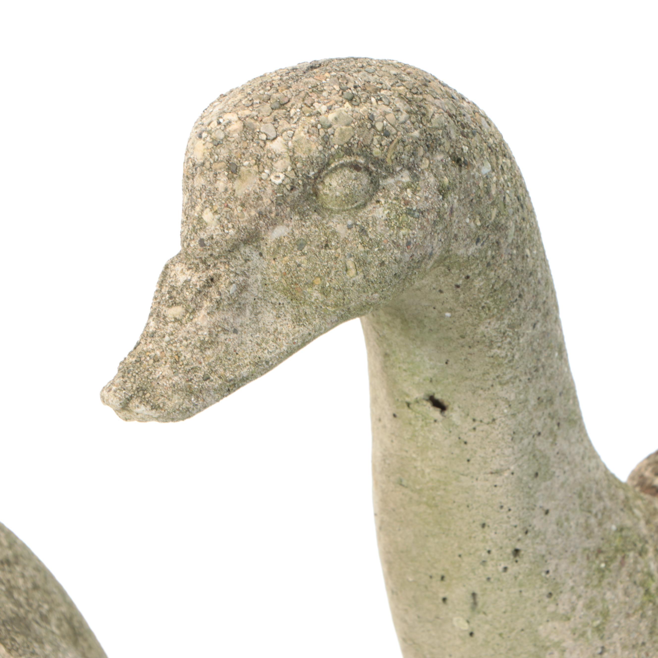 Geese with Goslings Garden Stone Statues