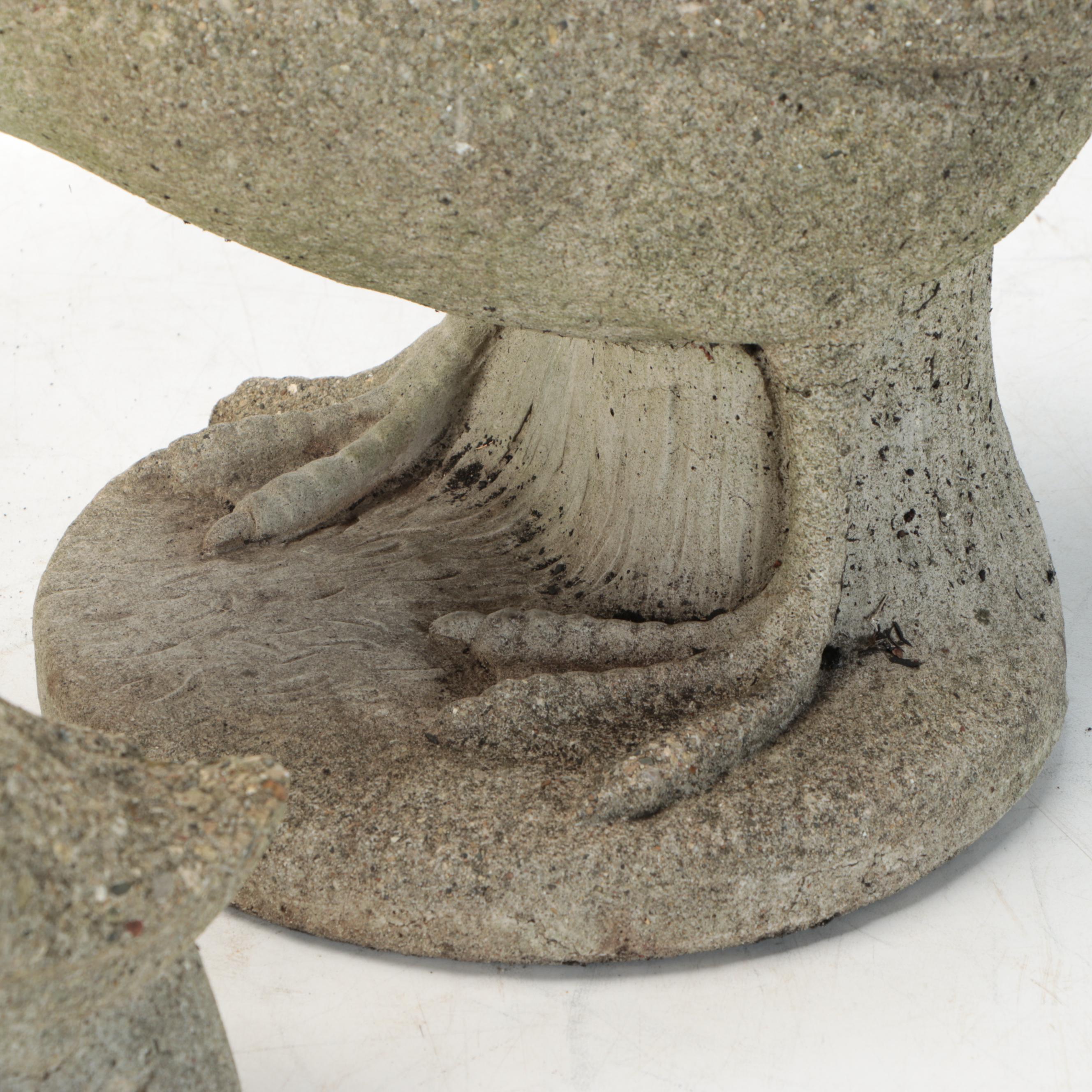 Geese with Goslings Garden Stone Statues