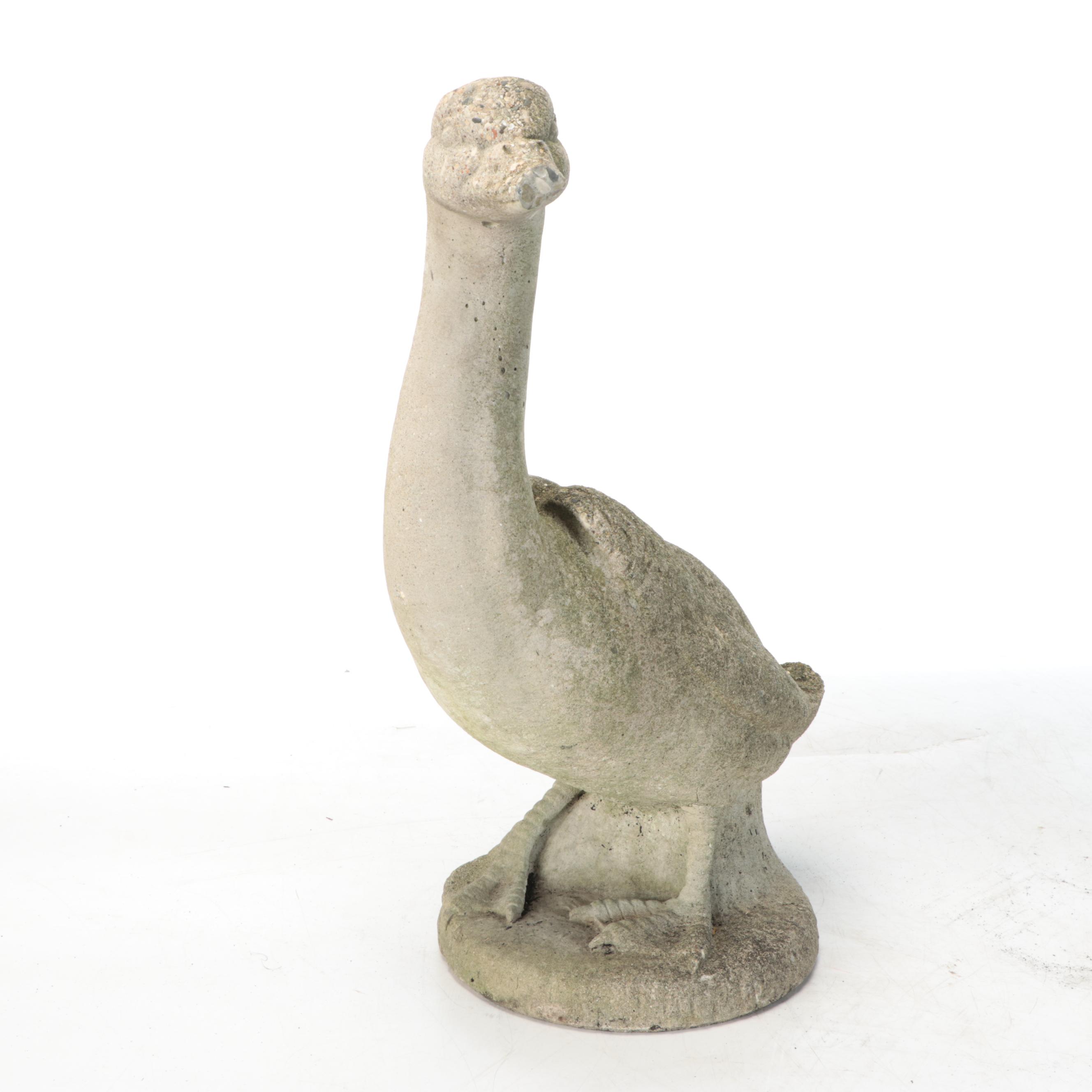 Geese with Goslings Garden Stone Statues