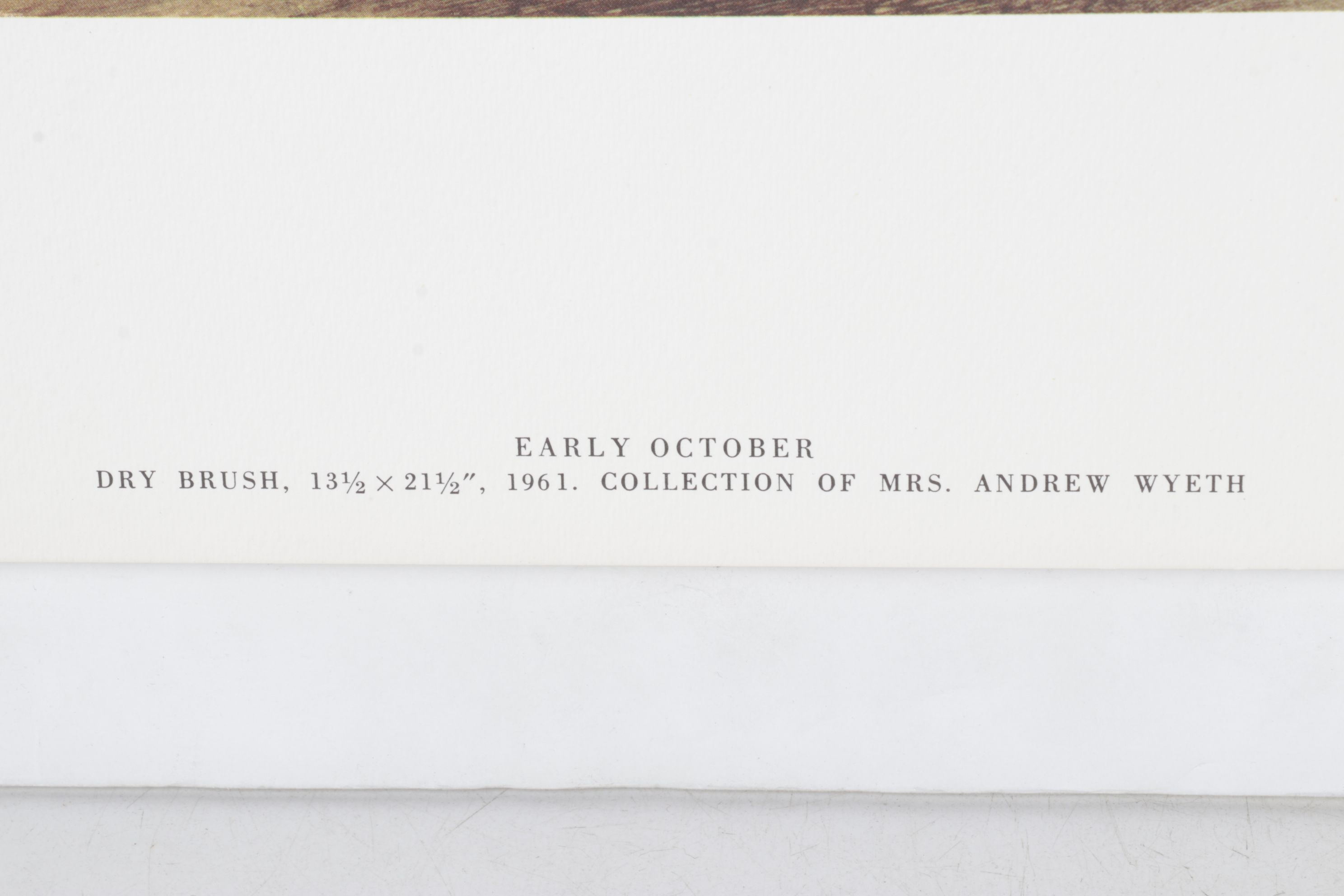 Offset Lithograph after Andrew Wyeth "Early October"