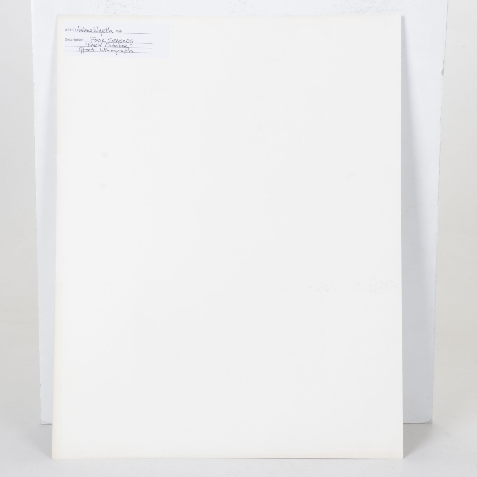 Offset Lithograph after Andrew Wyeth "Early October"