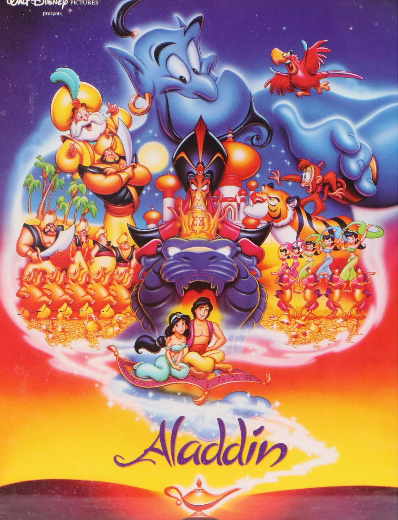 Walt Disney Offset Lithograph "Aladdin" and The Jungle Book Posters