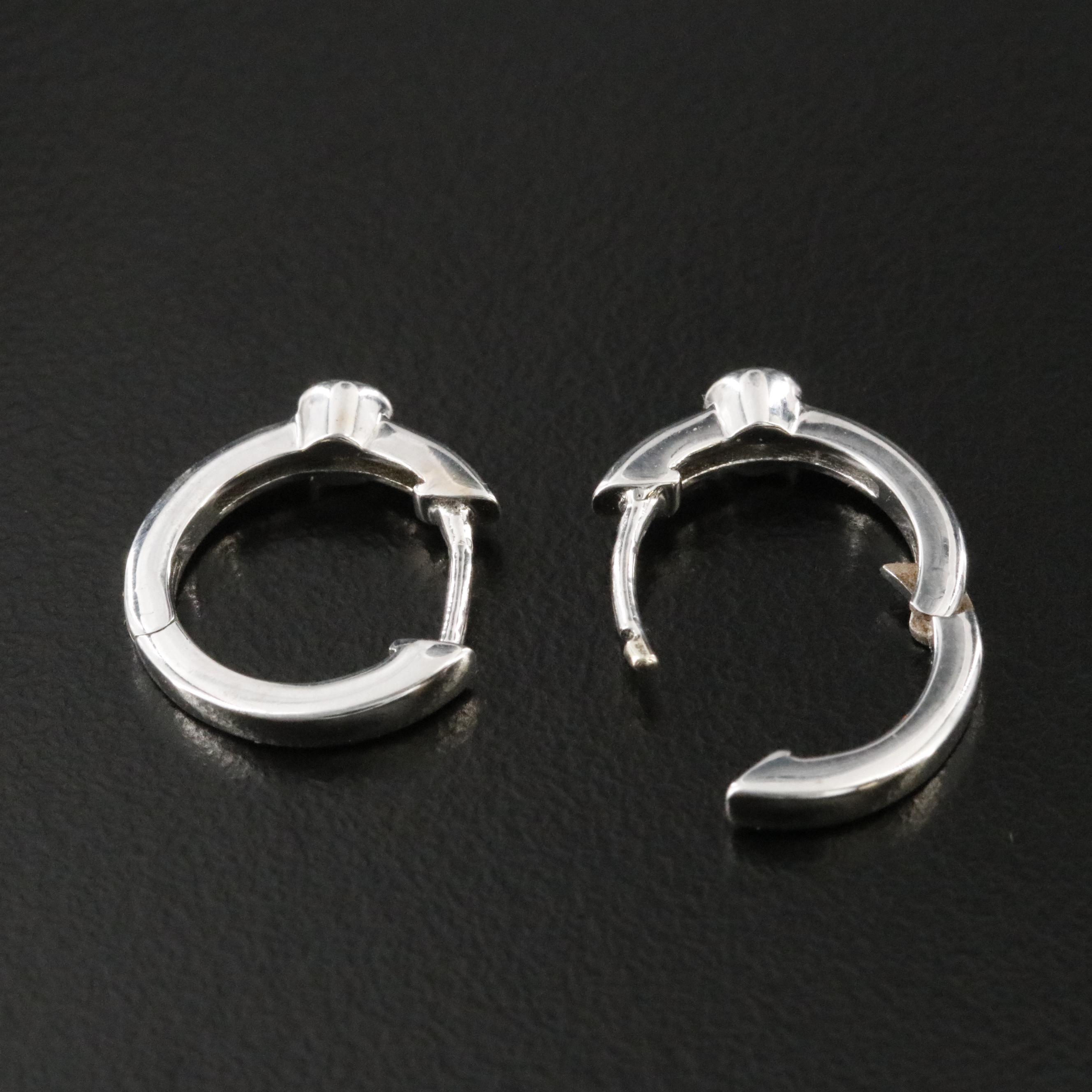14K 0.10 CTW Diamond Huggie Hoop Earrings