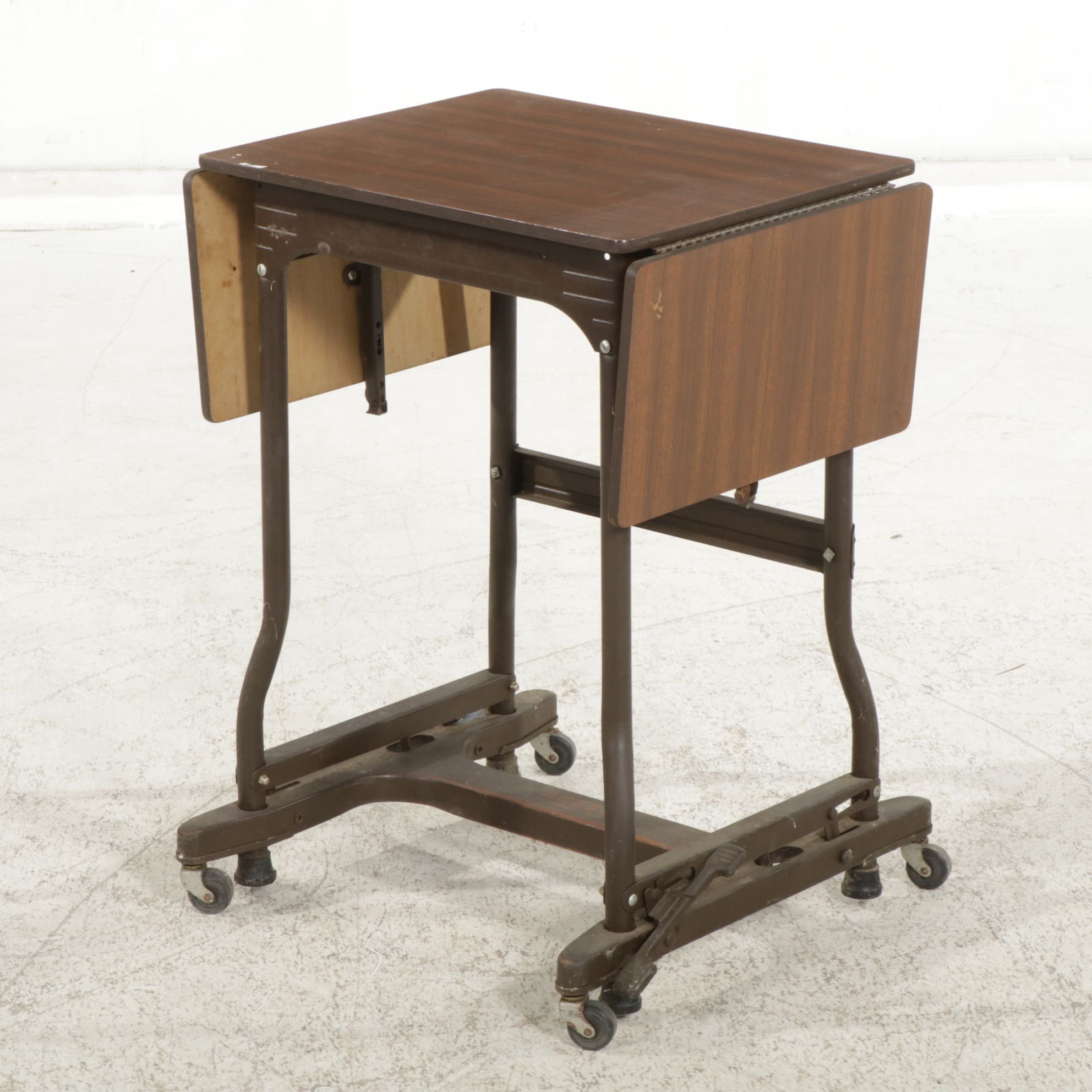 Luxco Industrial Style Rolling Typewriter Table