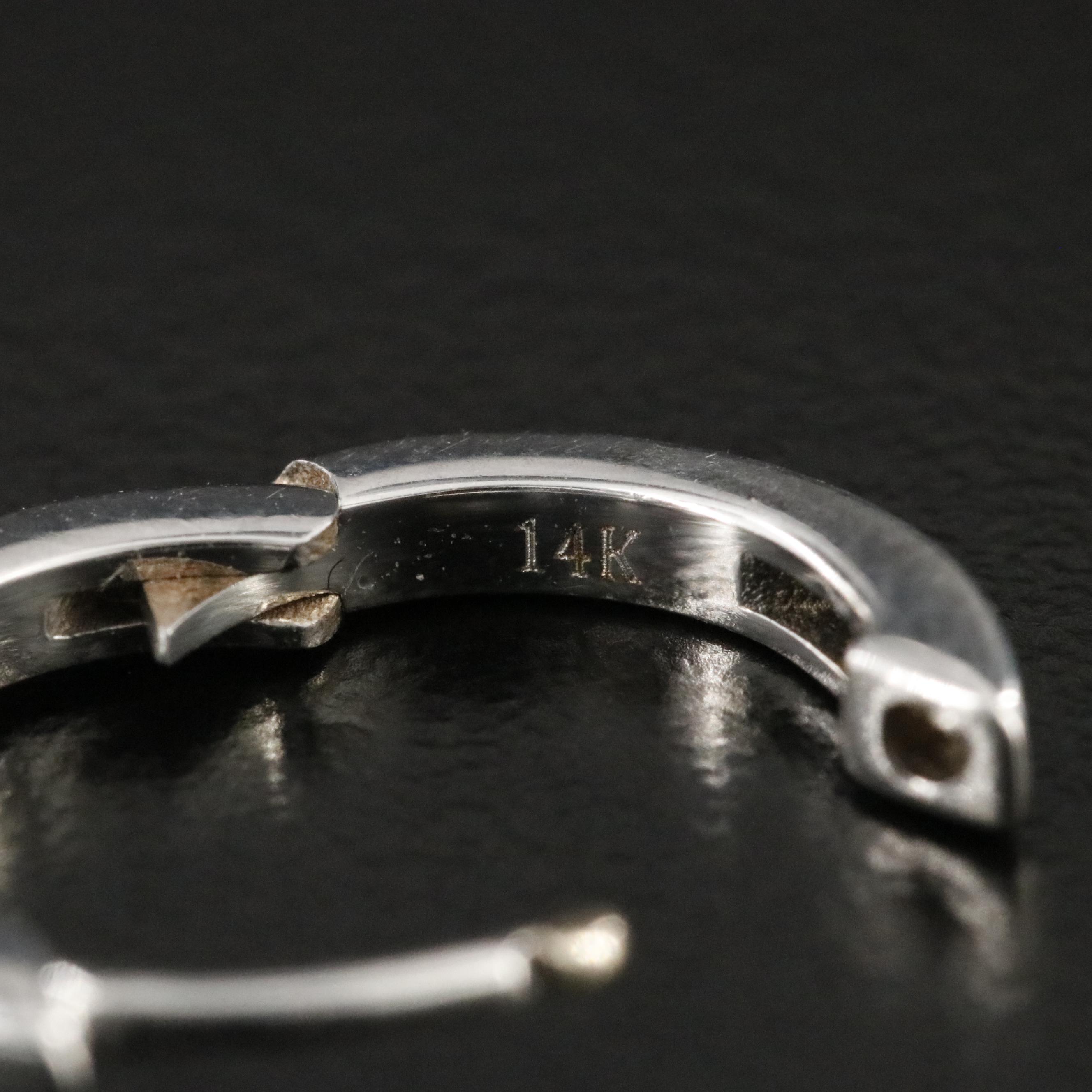 14K 0.10 CTW Diamond Huggie Hoop Earrings