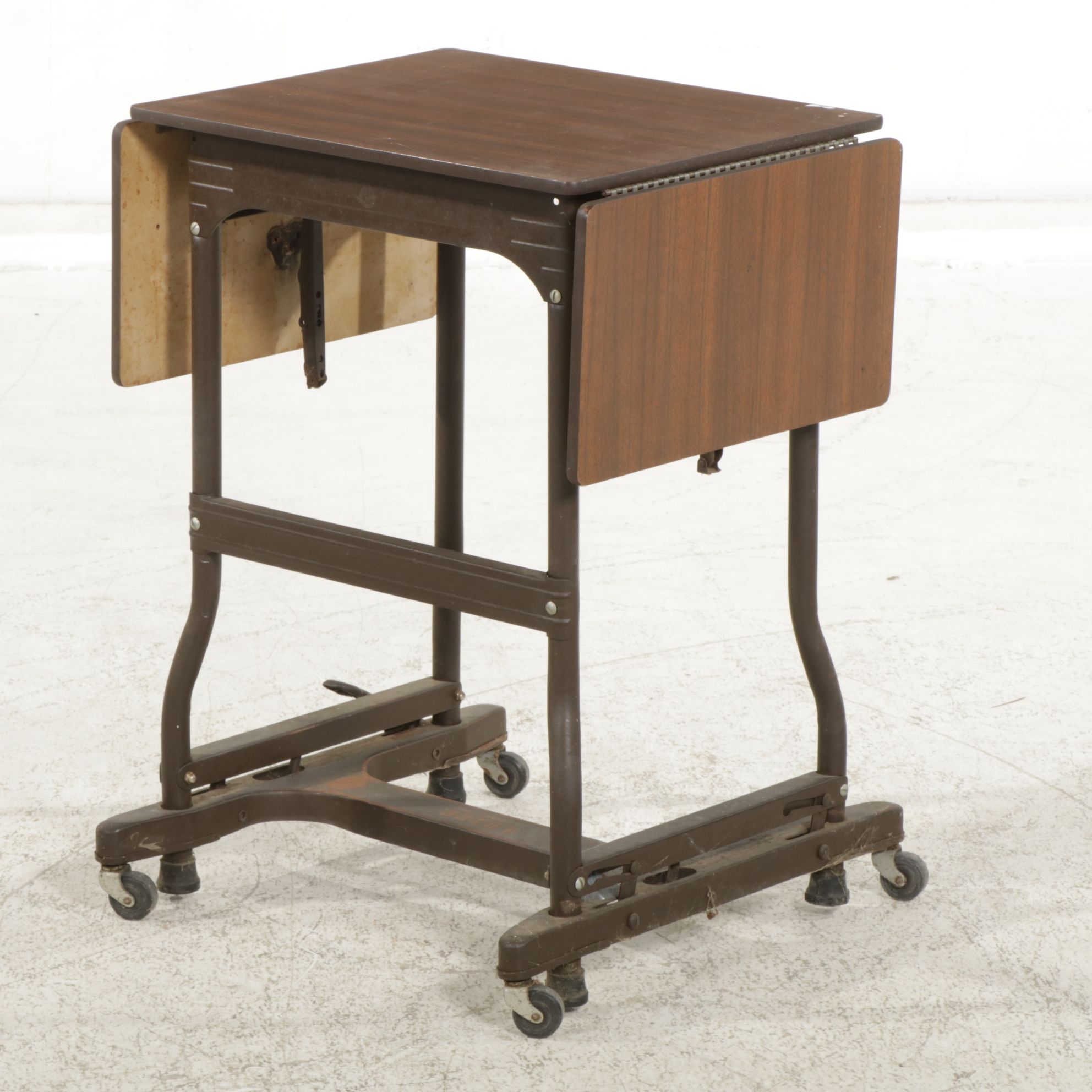 Luxco Industrial Style Rolling Typewriter Table