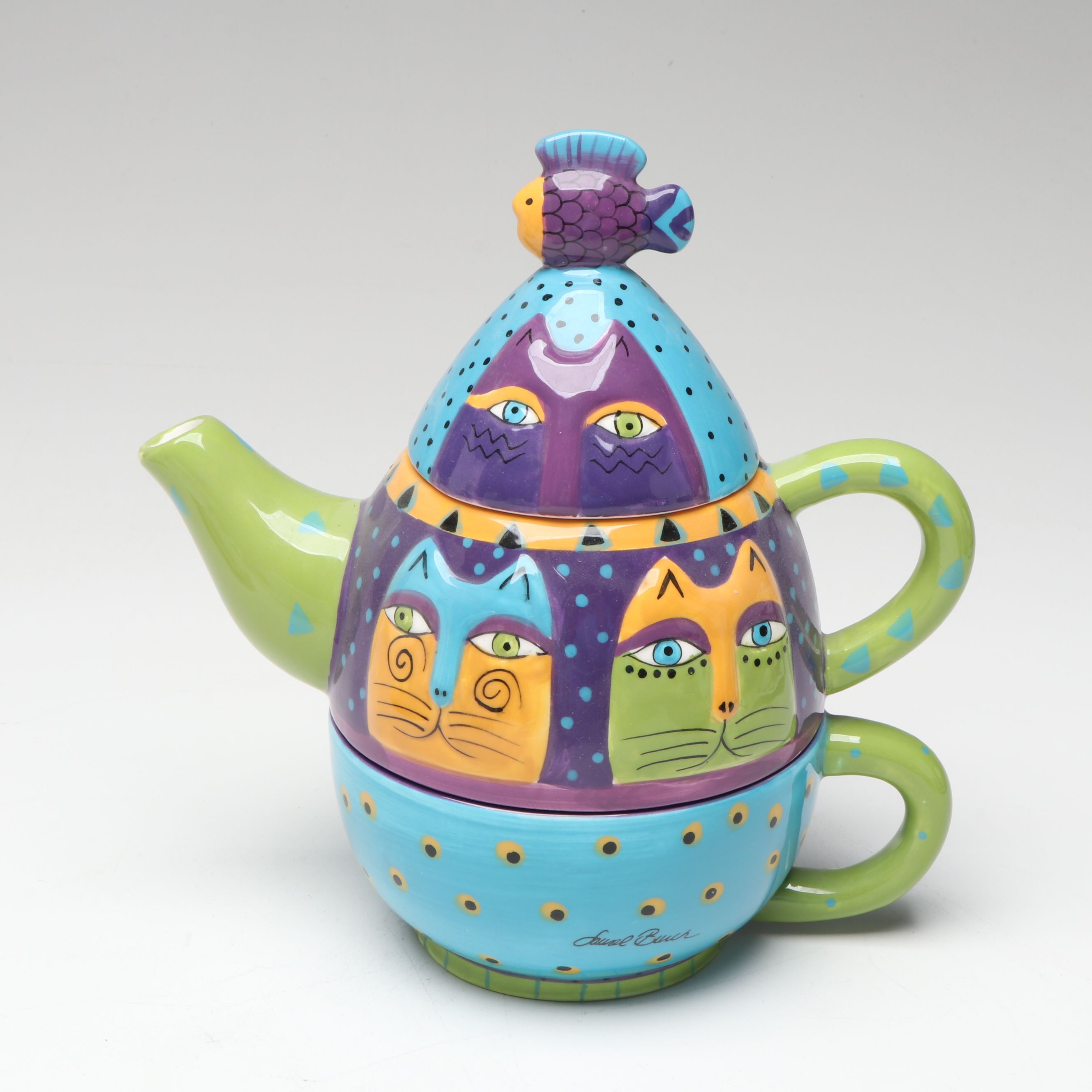 Laurel Burch for Ganz "Tea for One" and Other Ceramic Teapots