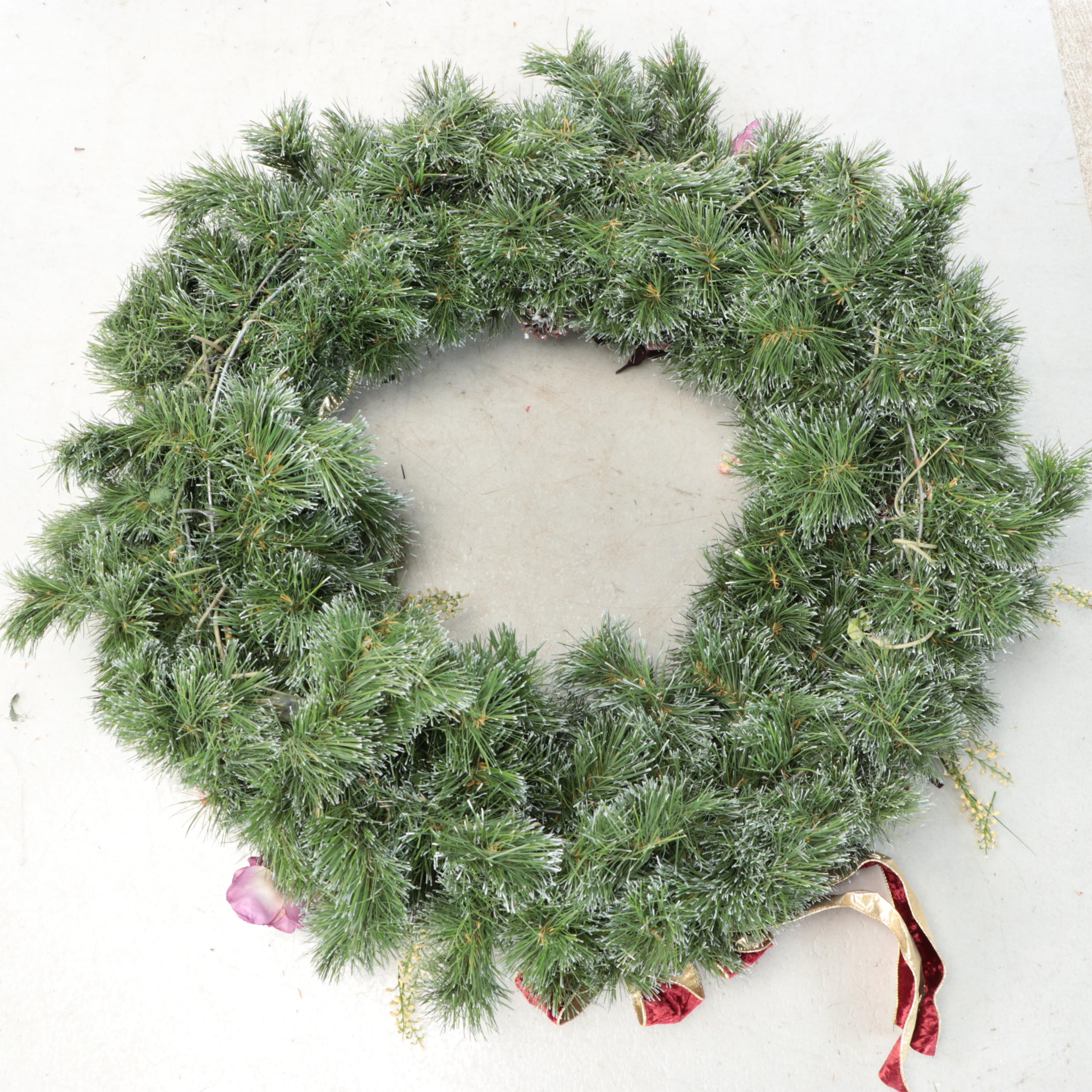 Purple Floral Christmas Wreath