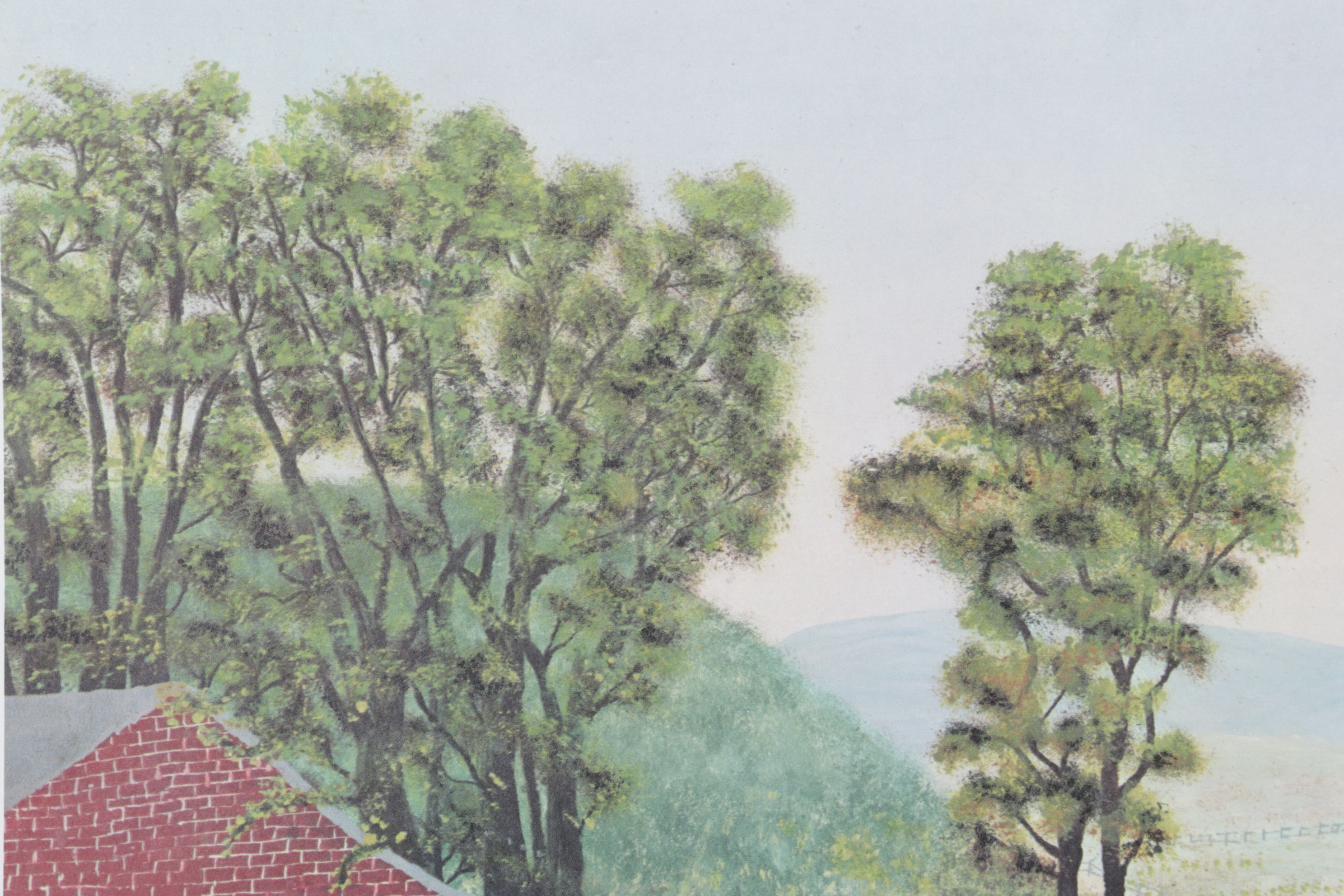 Grandma Moses Offset Lithograph "Mary and the Little Lamb," 1948