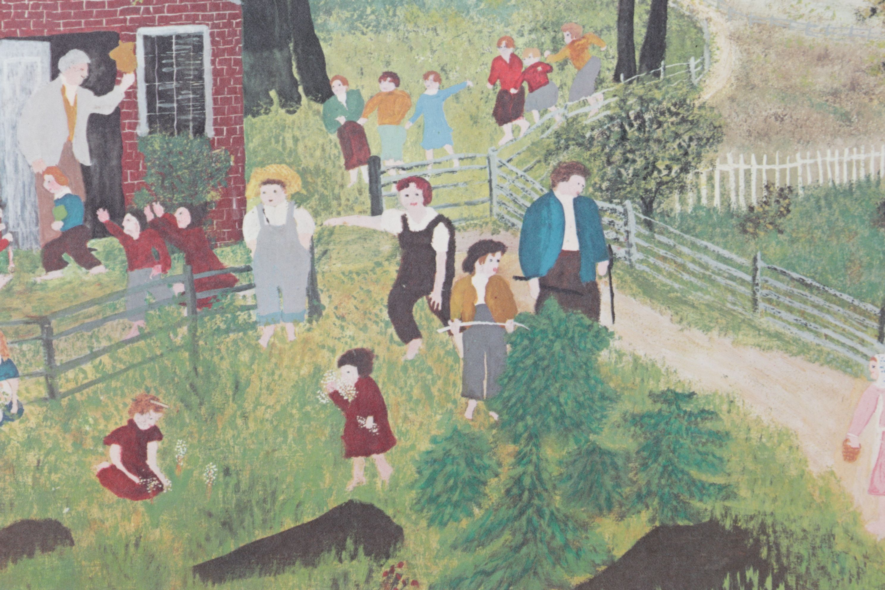 Grandma Moses Offset Lithograph "Mary and the Little Lamb," 1948