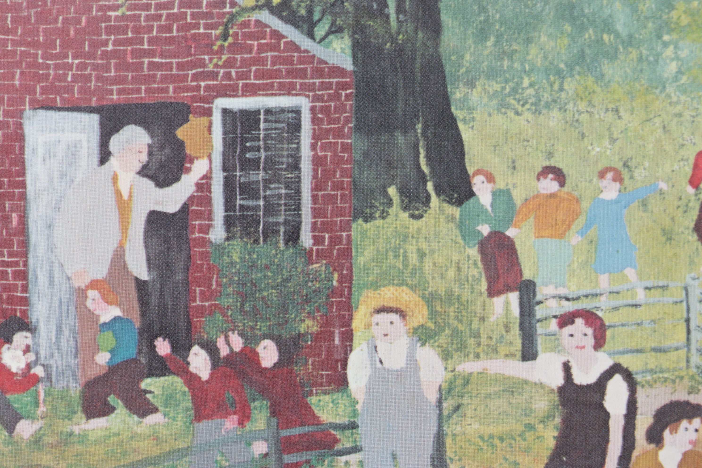 Grandma Moses Offset Lithograph "Mary and the Little Lamb," 1948
