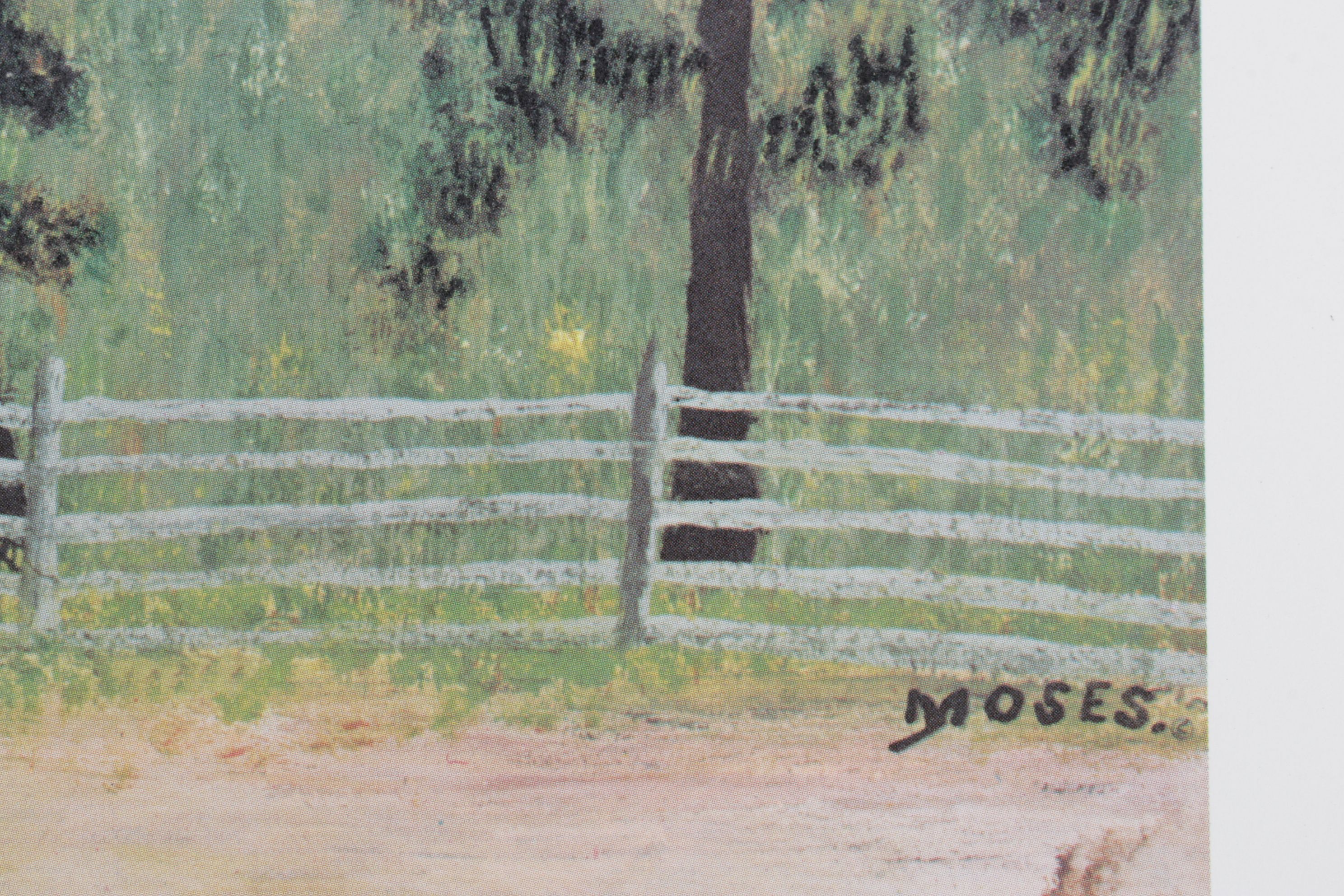 Grandma Moses Offset Lithograph "Mary and the Little Lamb," 1948