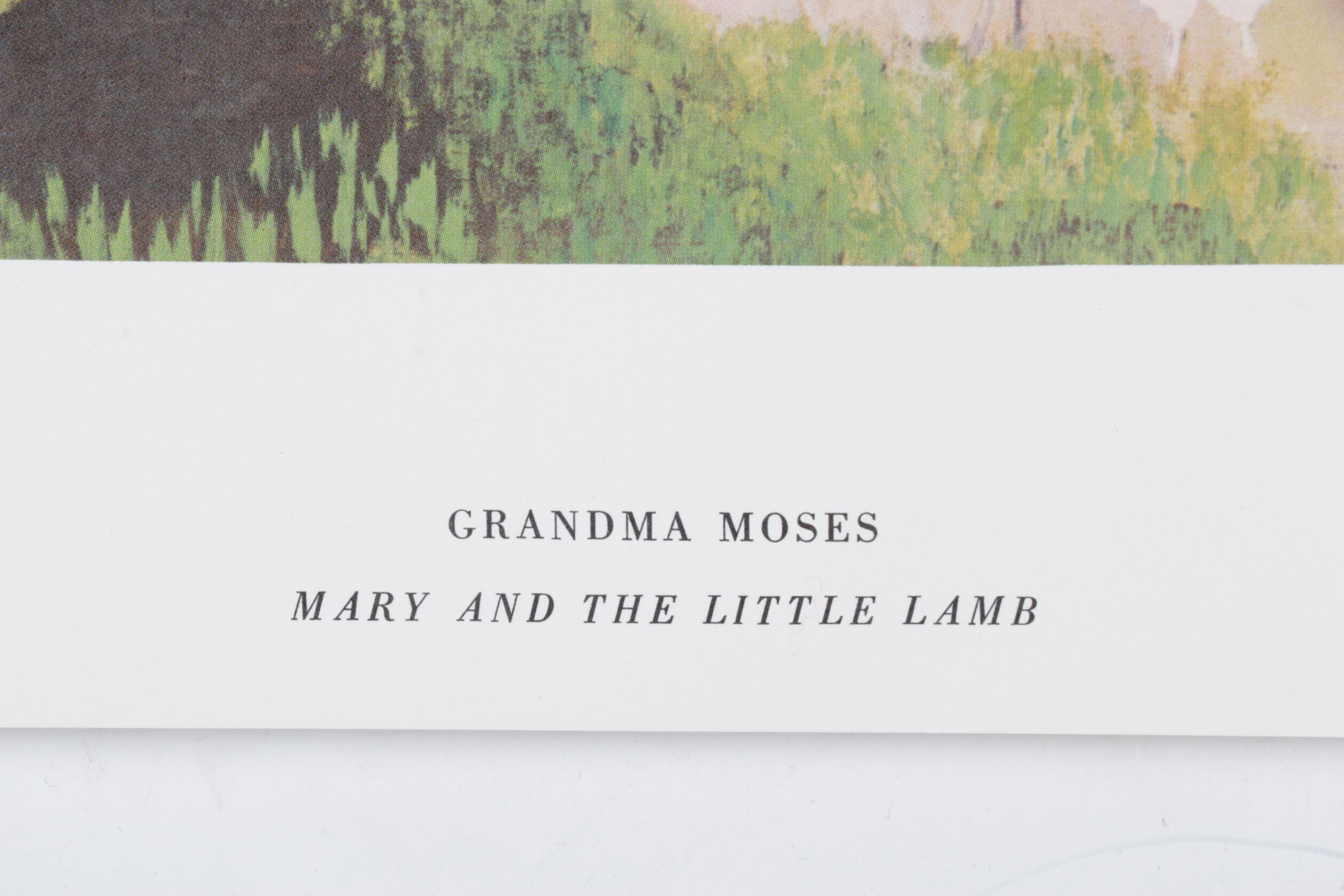 Grandma Moses Offset Lithograph "Mary and the Little Lamb," 1948